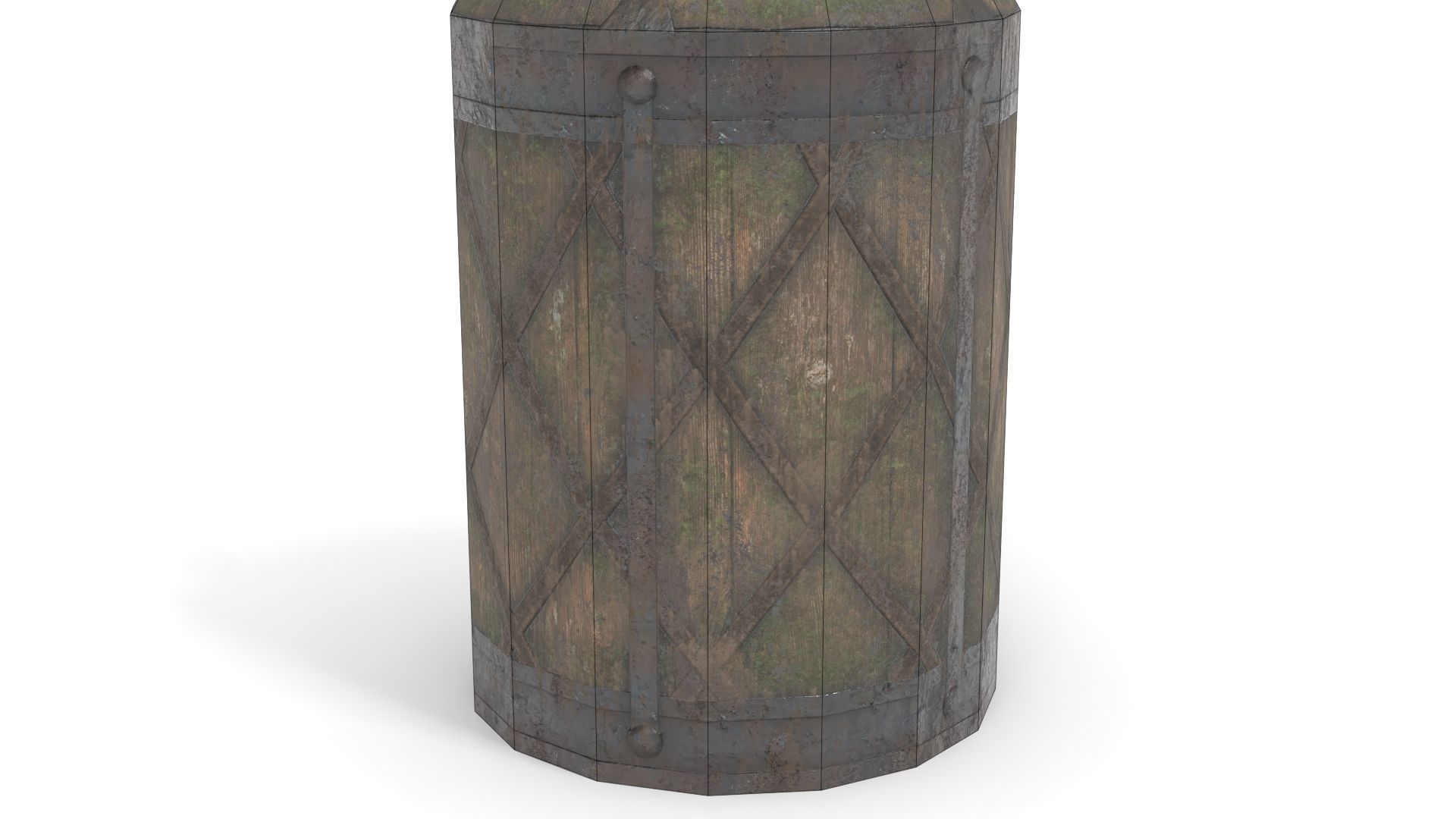Old Bucket for Liquids Low-poly 3D model_18