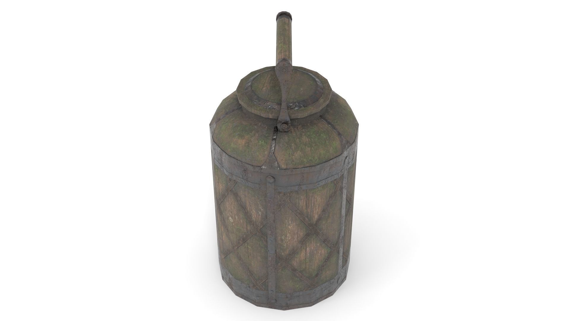 Old Bucket for Liquids Low-poly 3D model_7