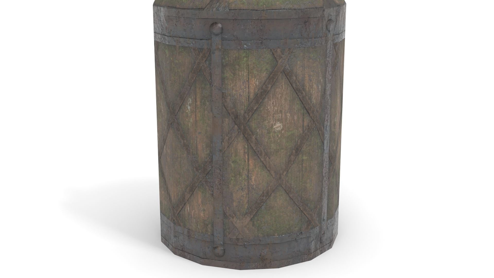 Old Bucket for Liquids Low-poly 3D model_8