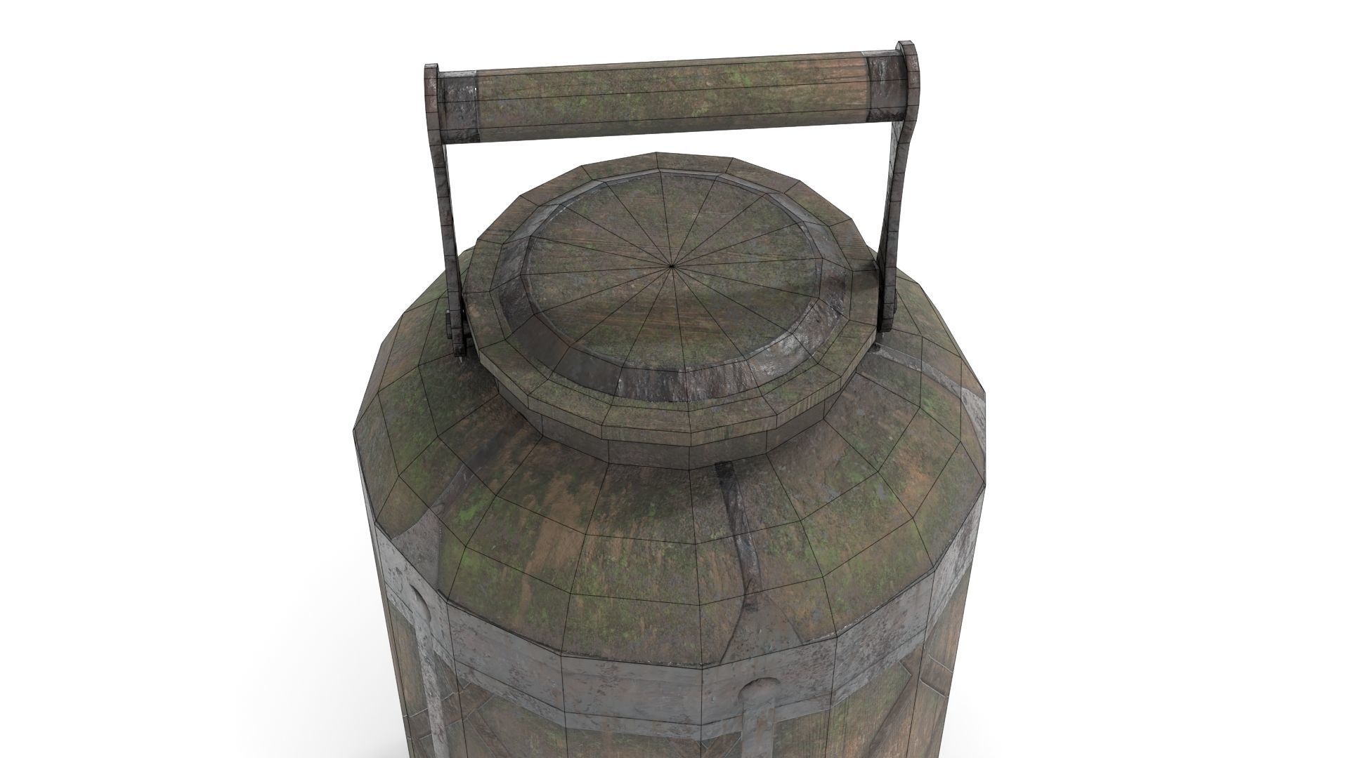 Old Bucket for Liquids Low-poly 3D model_19