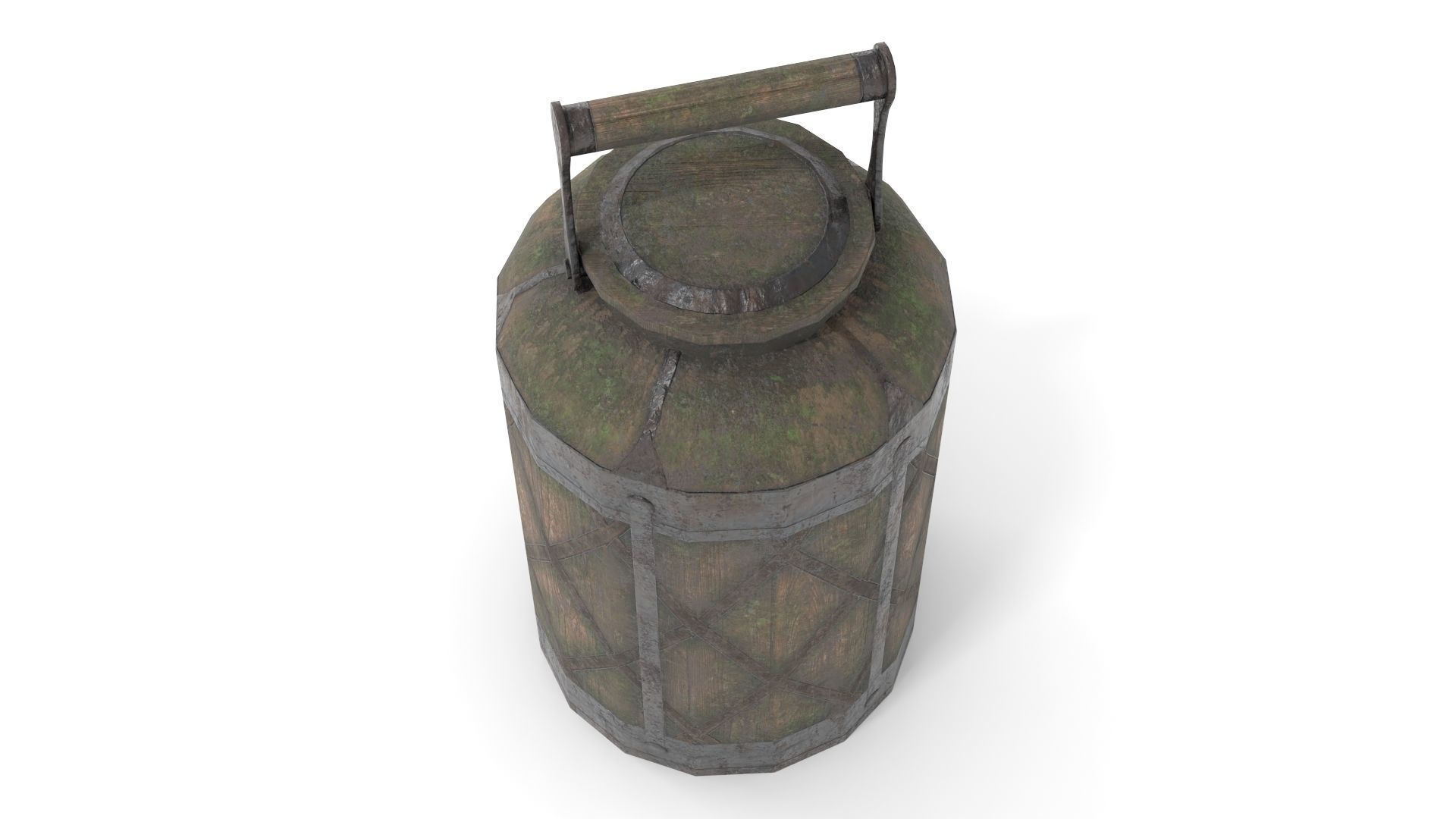 Old Bucket for Liquids Low-poly 3D model_2