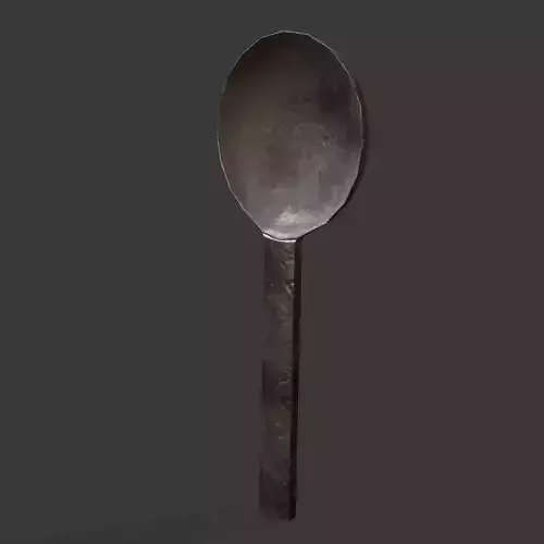 Medieval Tall Metal Spoon Low-poly 3D model