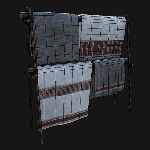 Carpet stall low poly 3d model  Free low-poly 3D model