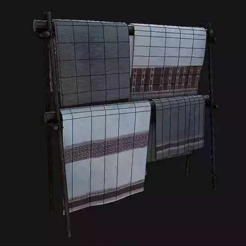 Carpet stall low poly 3d model 