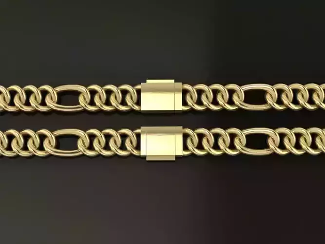 Figaro Cuban Chain Link Rounded Frame 10mm Width 