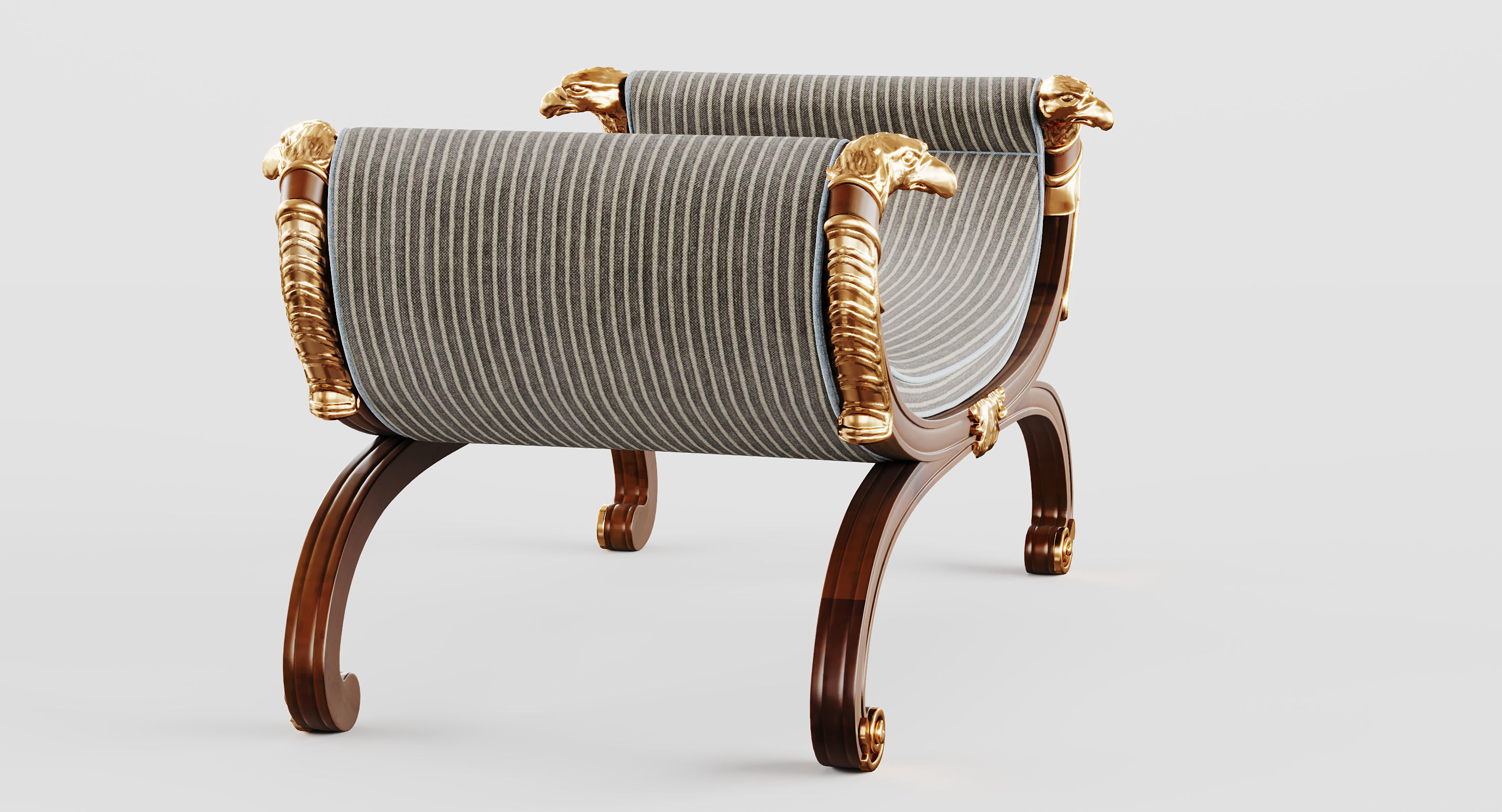 Regency Bench 3D model_7