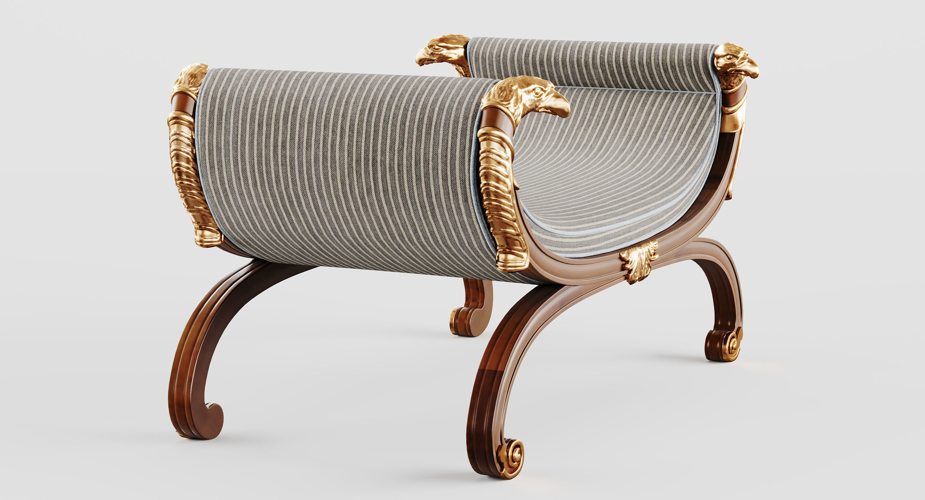 Regency Bench 3D model_6