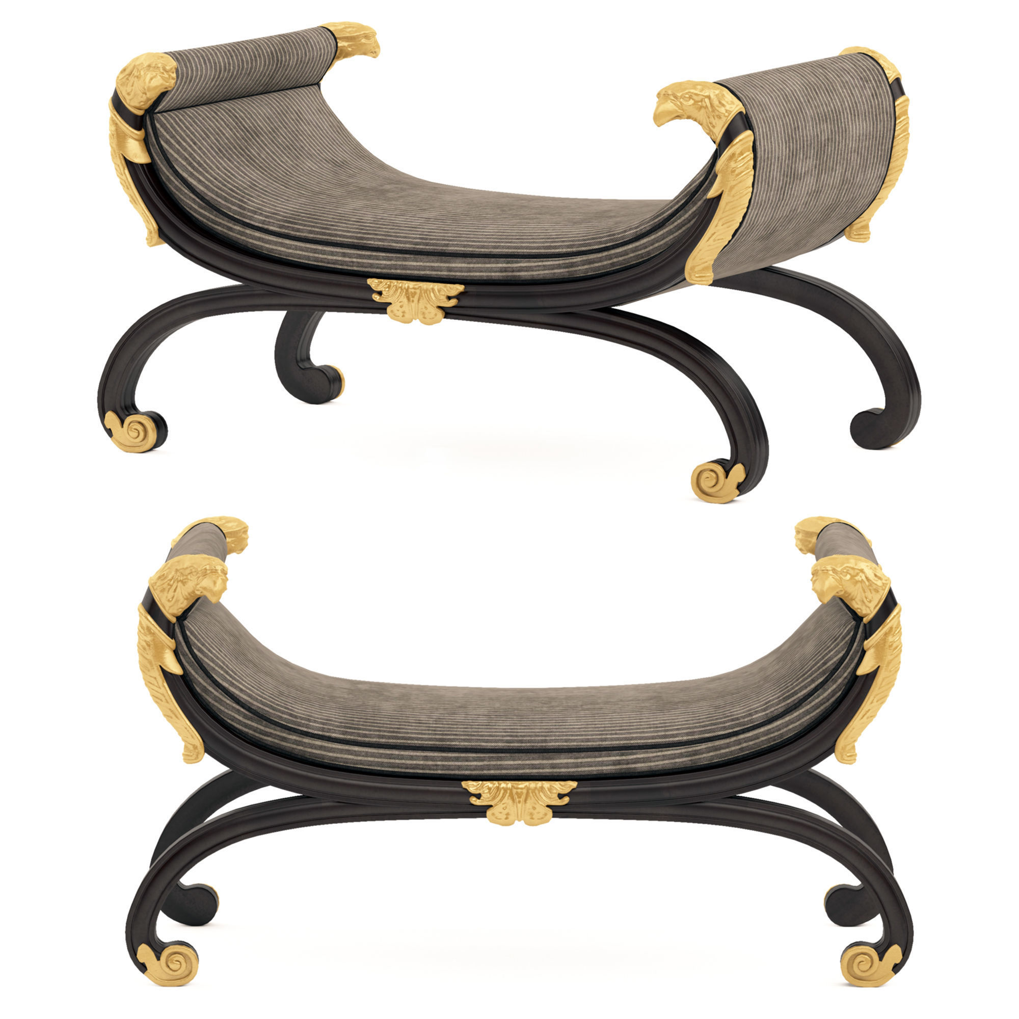 Regency Bench 3D model_2