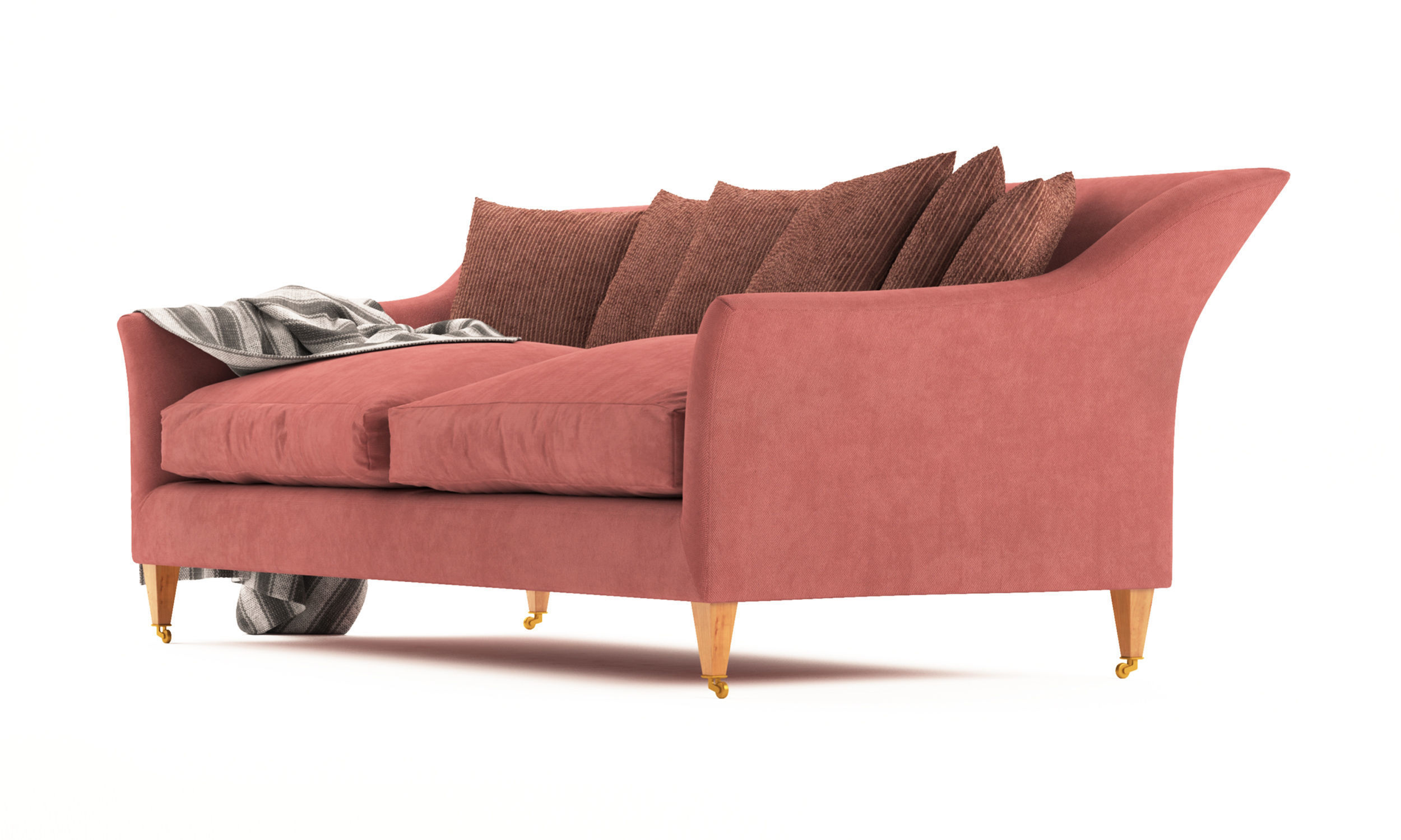 Luxury Rose Uniake curved back 2 seater Sofa 3D model_5