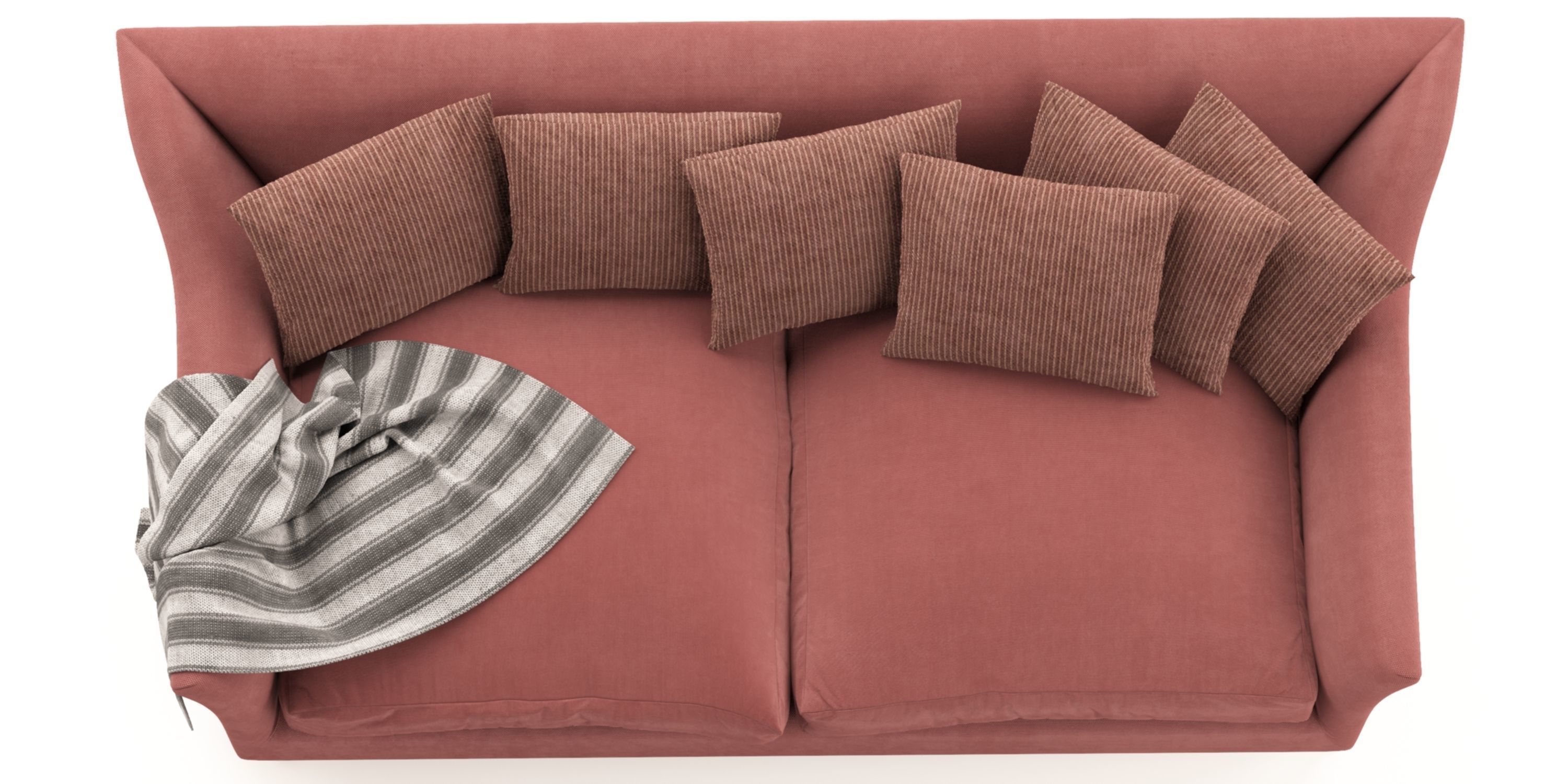 Luxury Rose Uniake curved back 2 seater Sofa 3D model_6