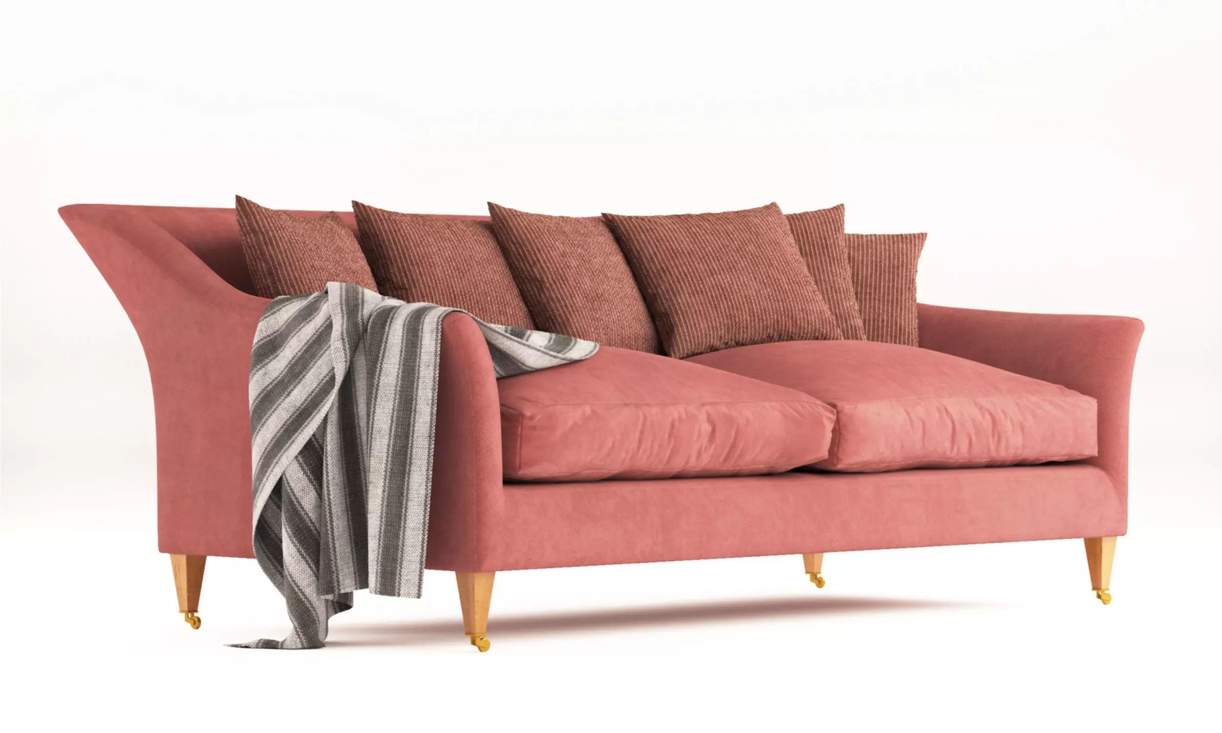 Luxury Rose Uniake curved back 2 seater Sofa 3D model_0