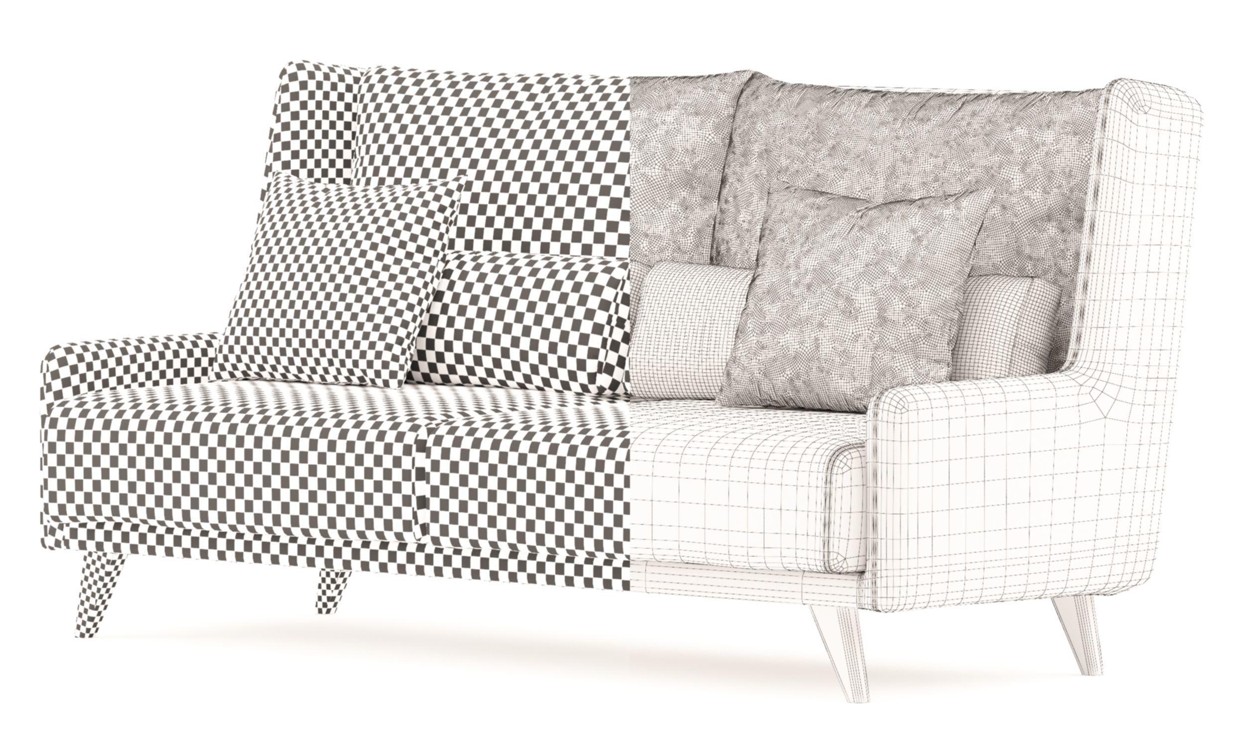 ONYX Leather SOFA with cushions and bolsters 3D model_7