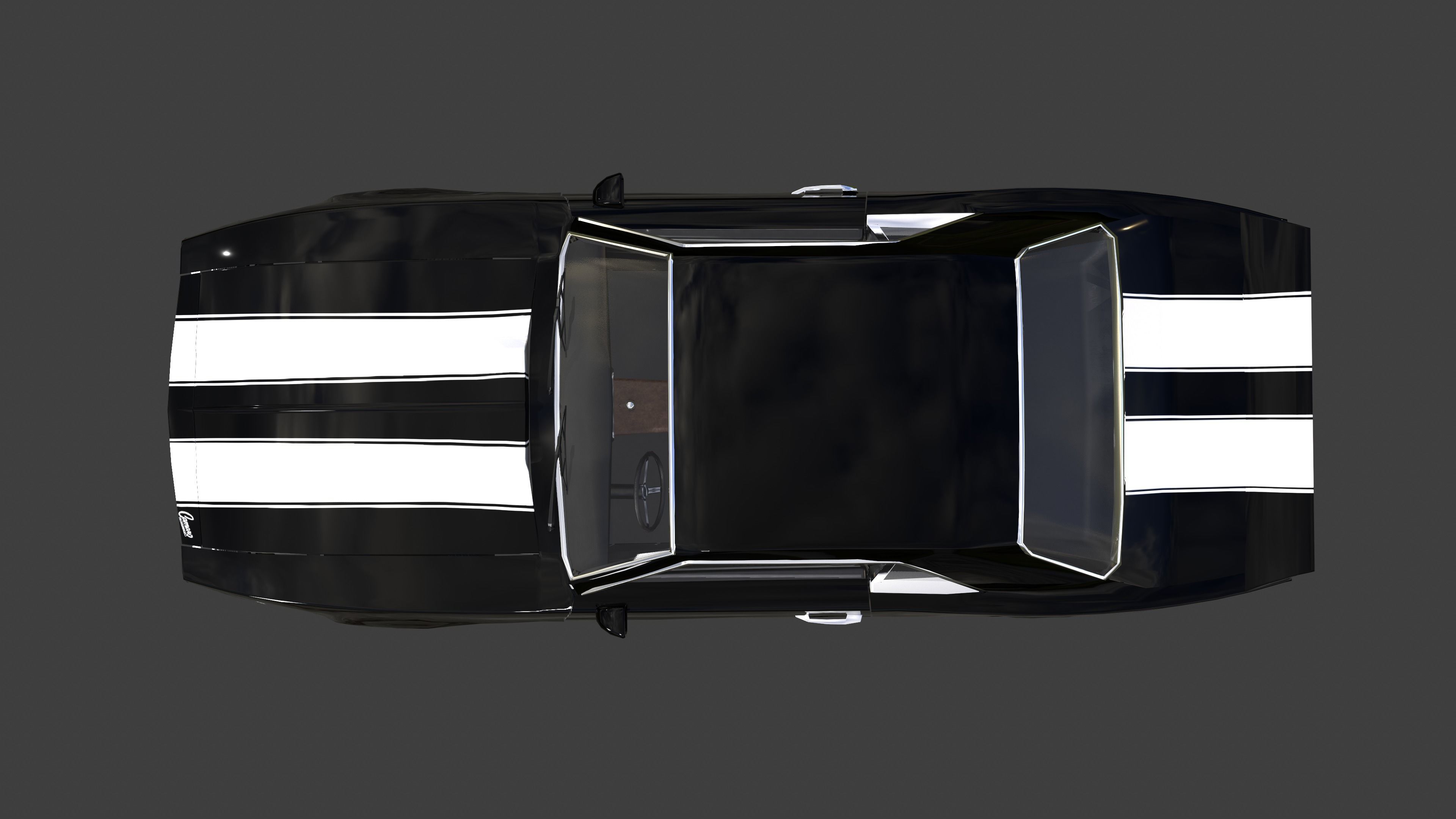 Chevrolet Camaro SS 1969 Low-poly 3D model_5