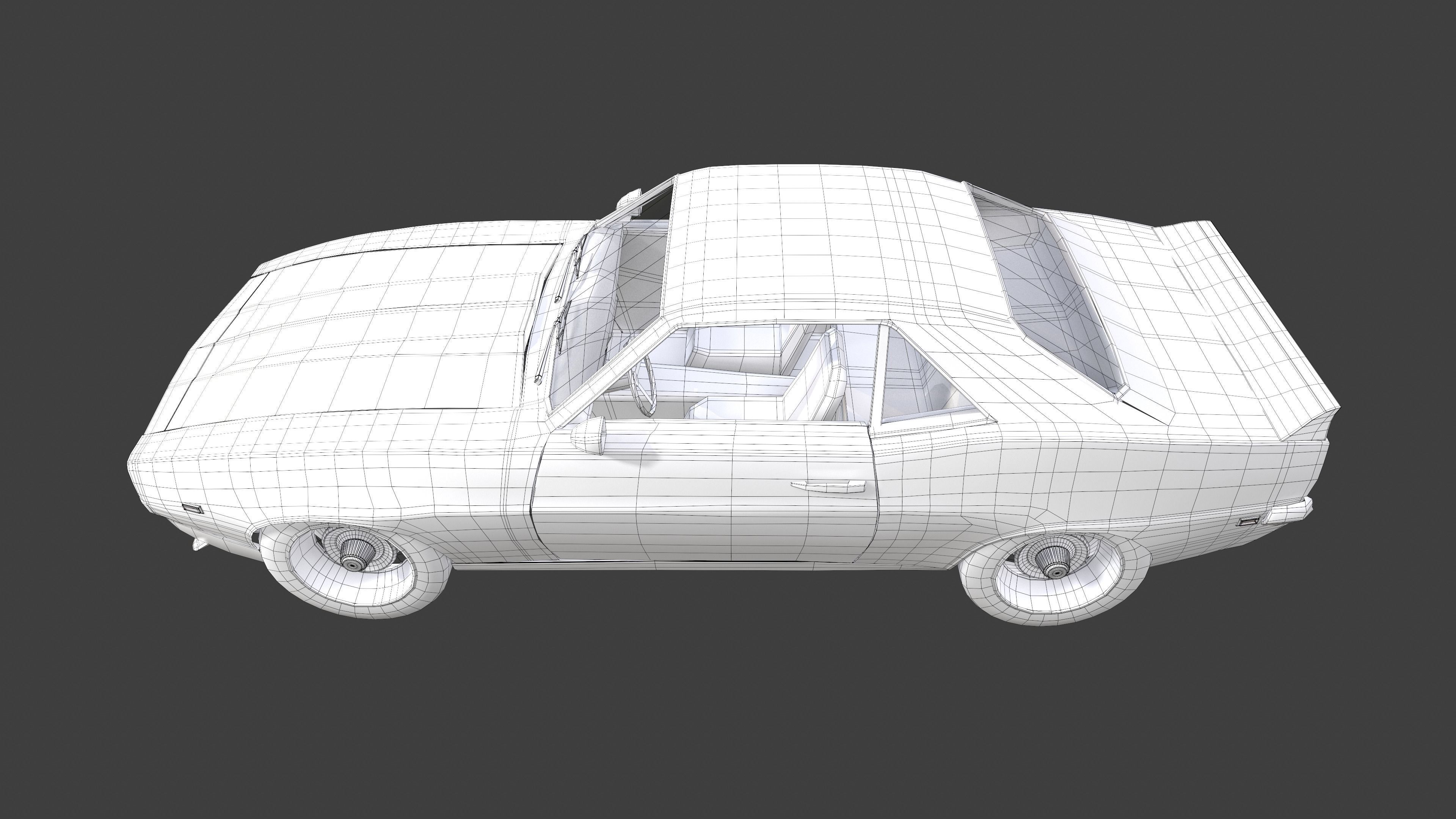 Chevrolet Camaro SS 1969 Low-poly 3D model_10