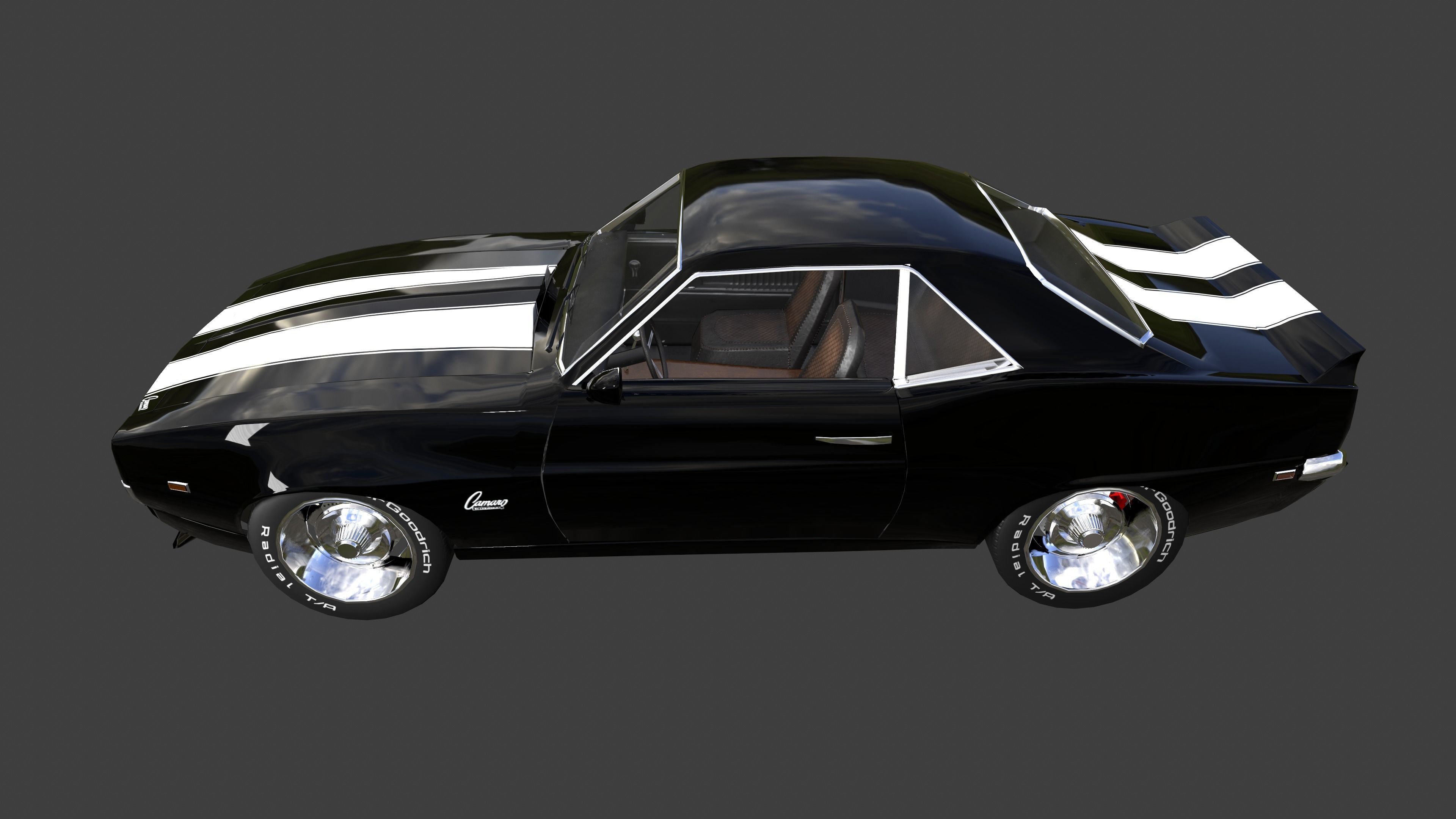 Chevrolet Camaro SS 1969 Low-poly 3D model_4