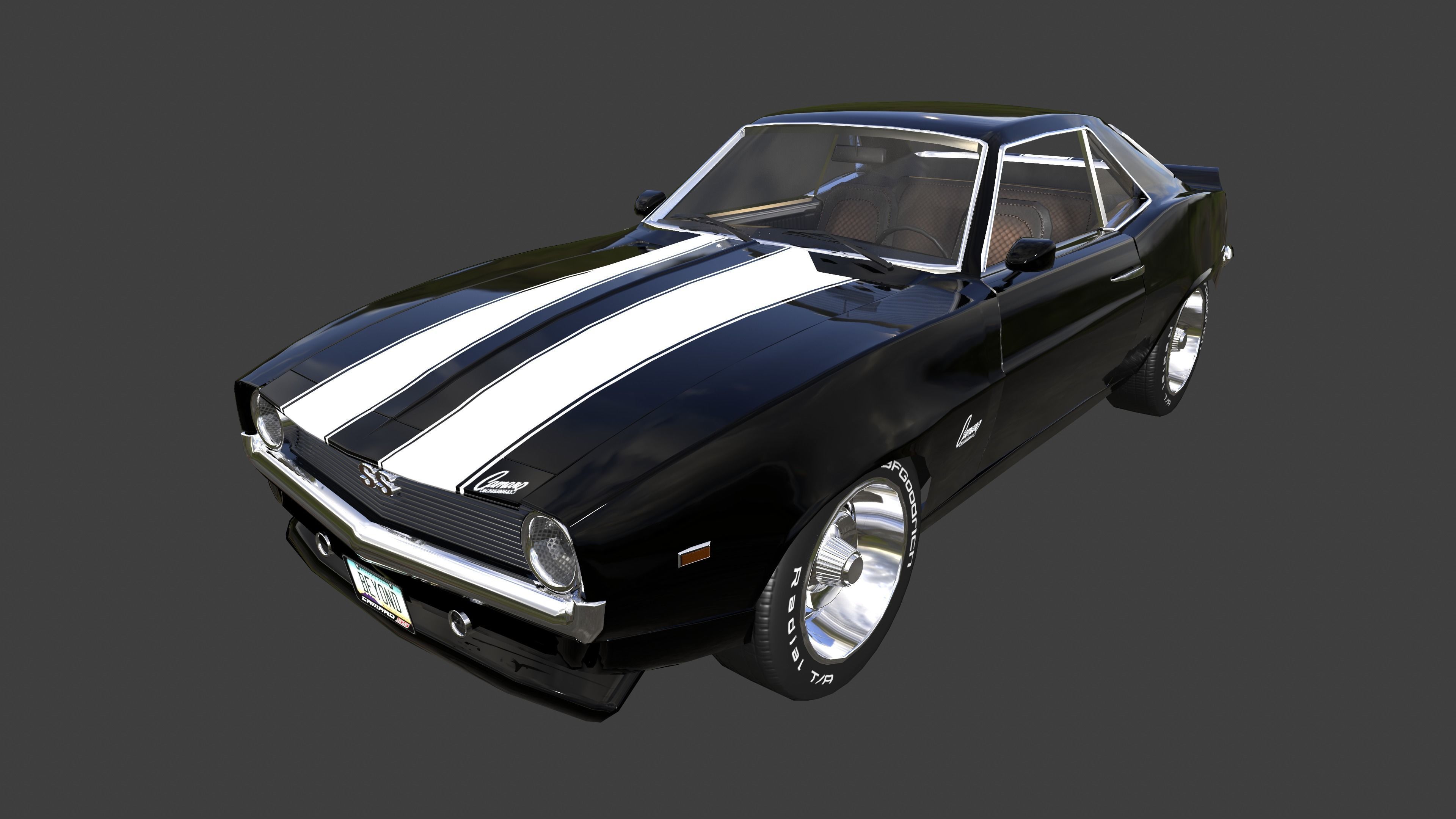 Chevrolet Camaro SS 1969 Low-poly 3D model_8