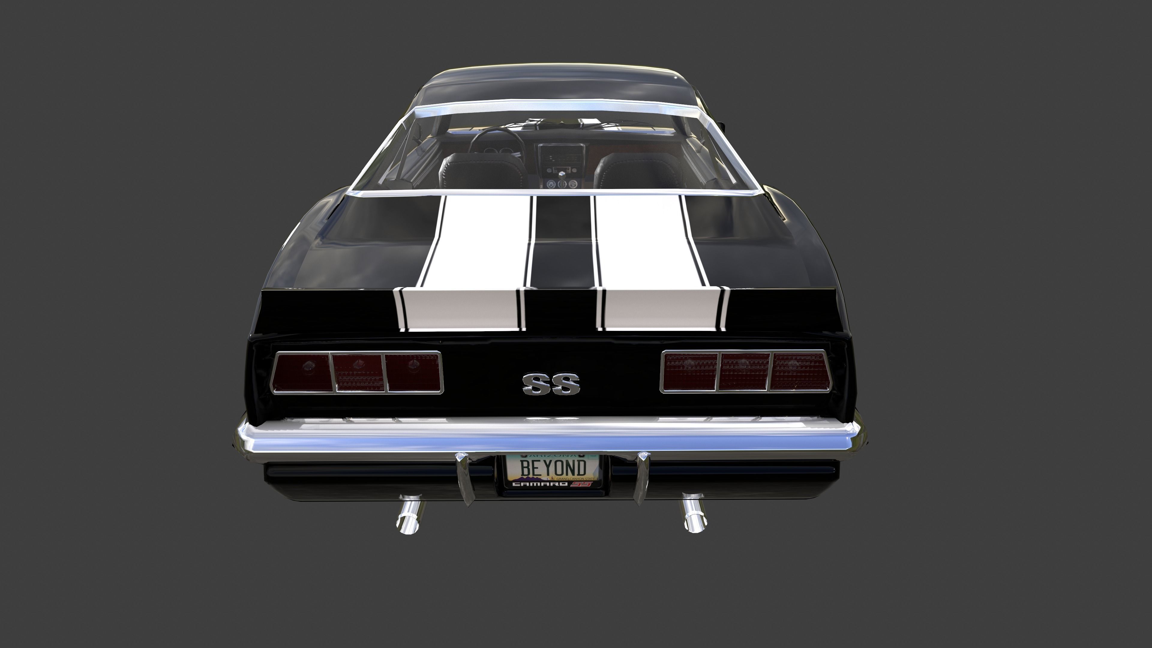 Chevrolet Camaro SS 1969 Low-poly 3D model_6