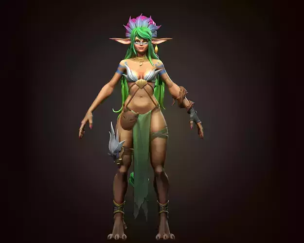 Wood dryad Low-poly 3D model