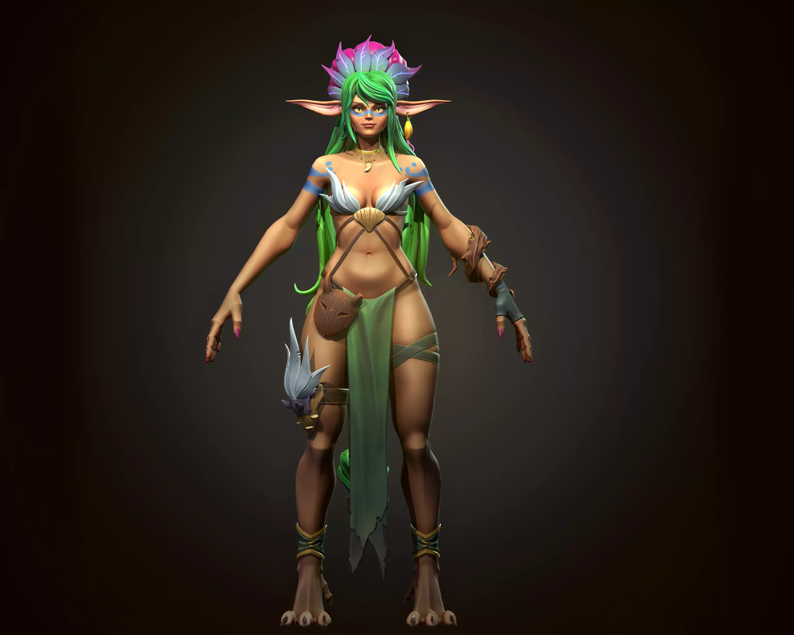 Wood dryad Low-poly 3D model