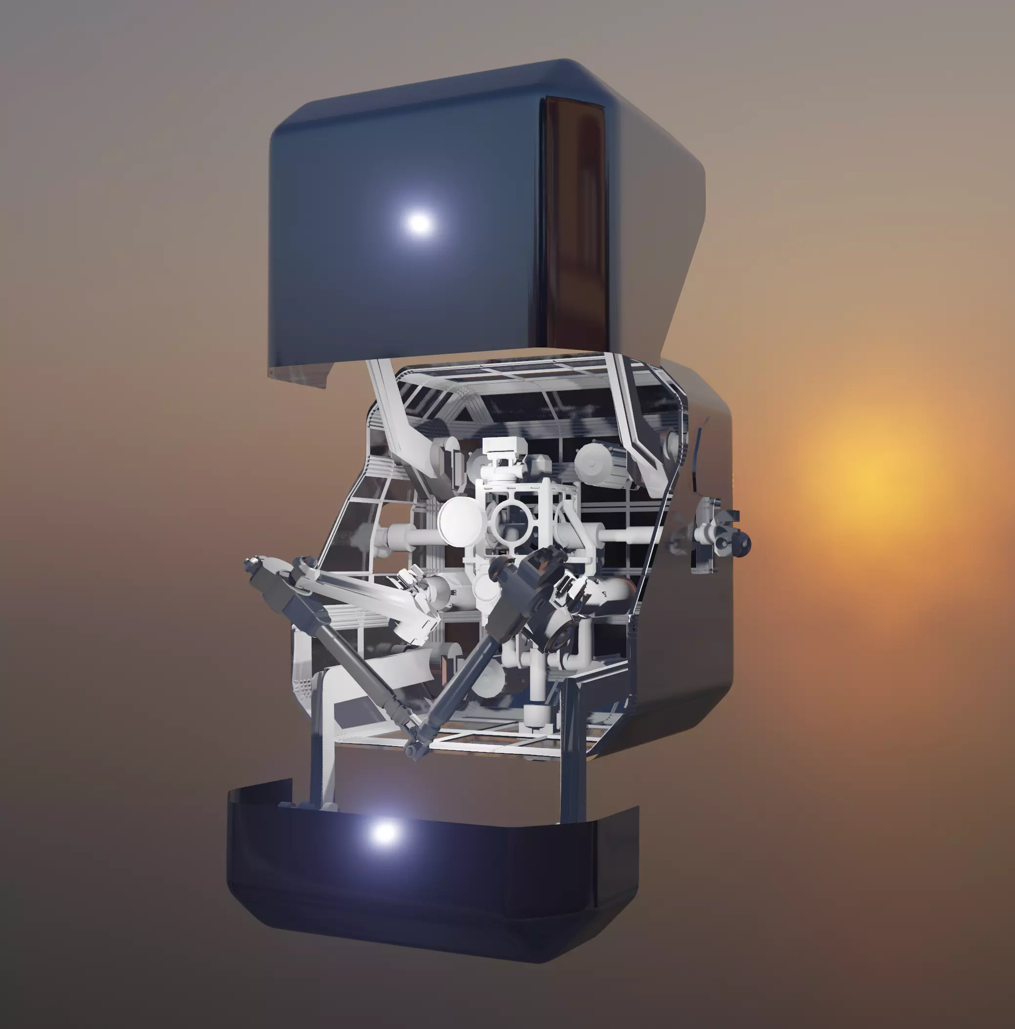 Mini Satellite Laser Shield Design 3D model_0