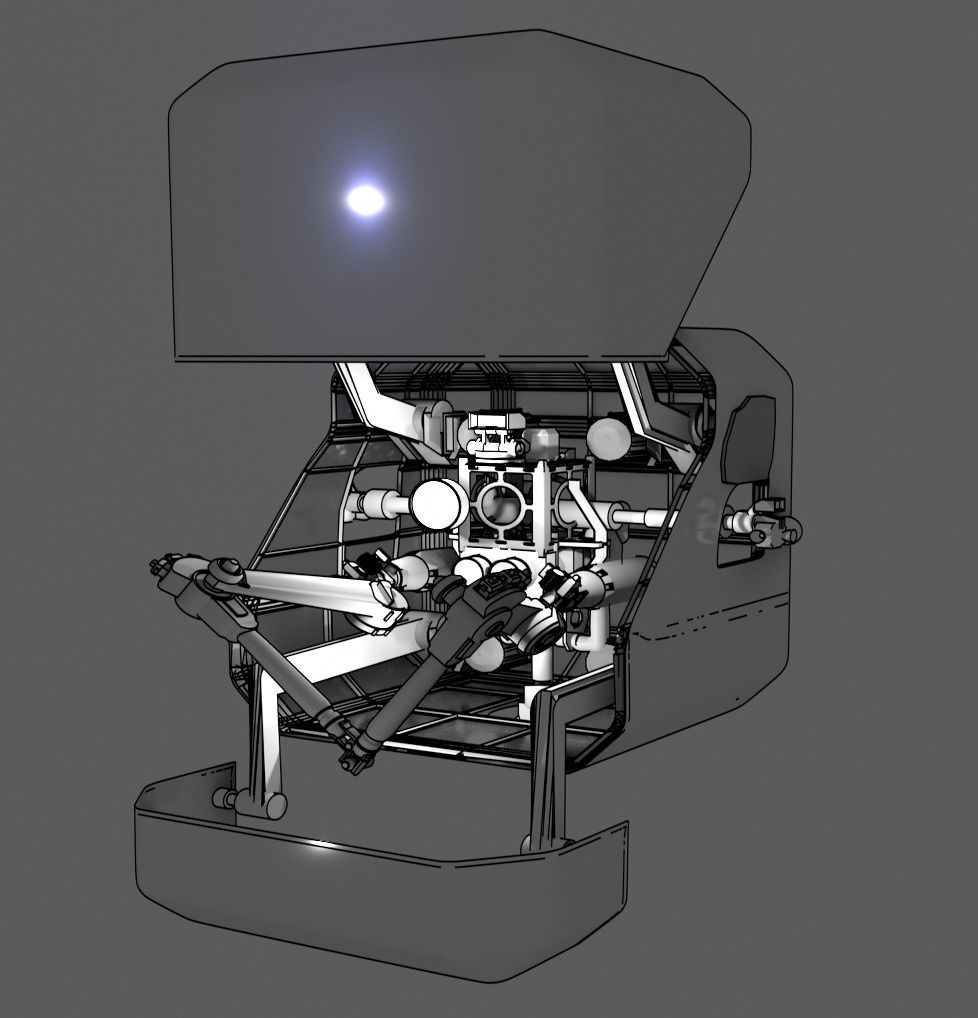 Mini Satellite Laser Shield Design 3D model_4