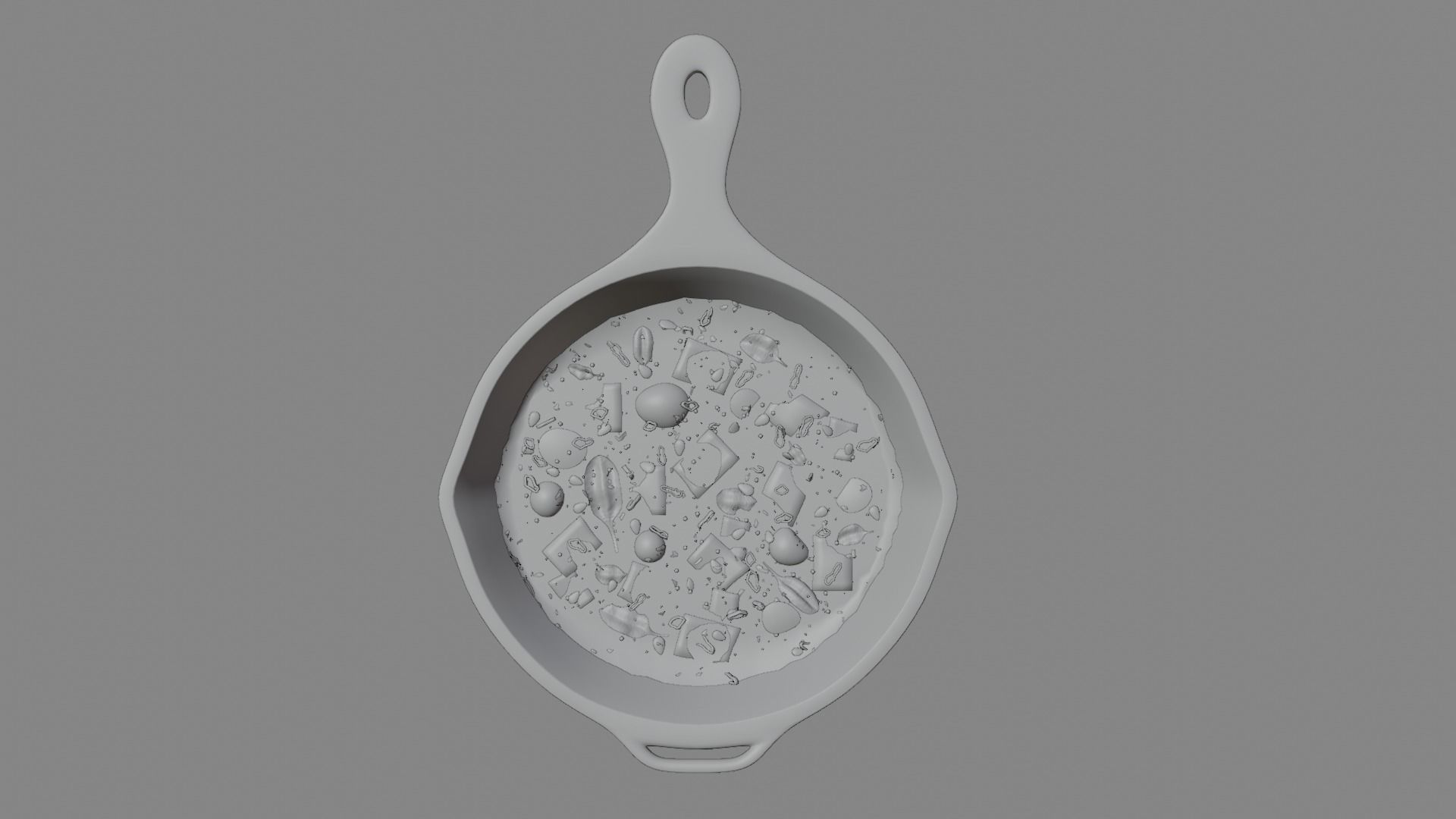 Omlette cartoon food-omlette only 3D model_7