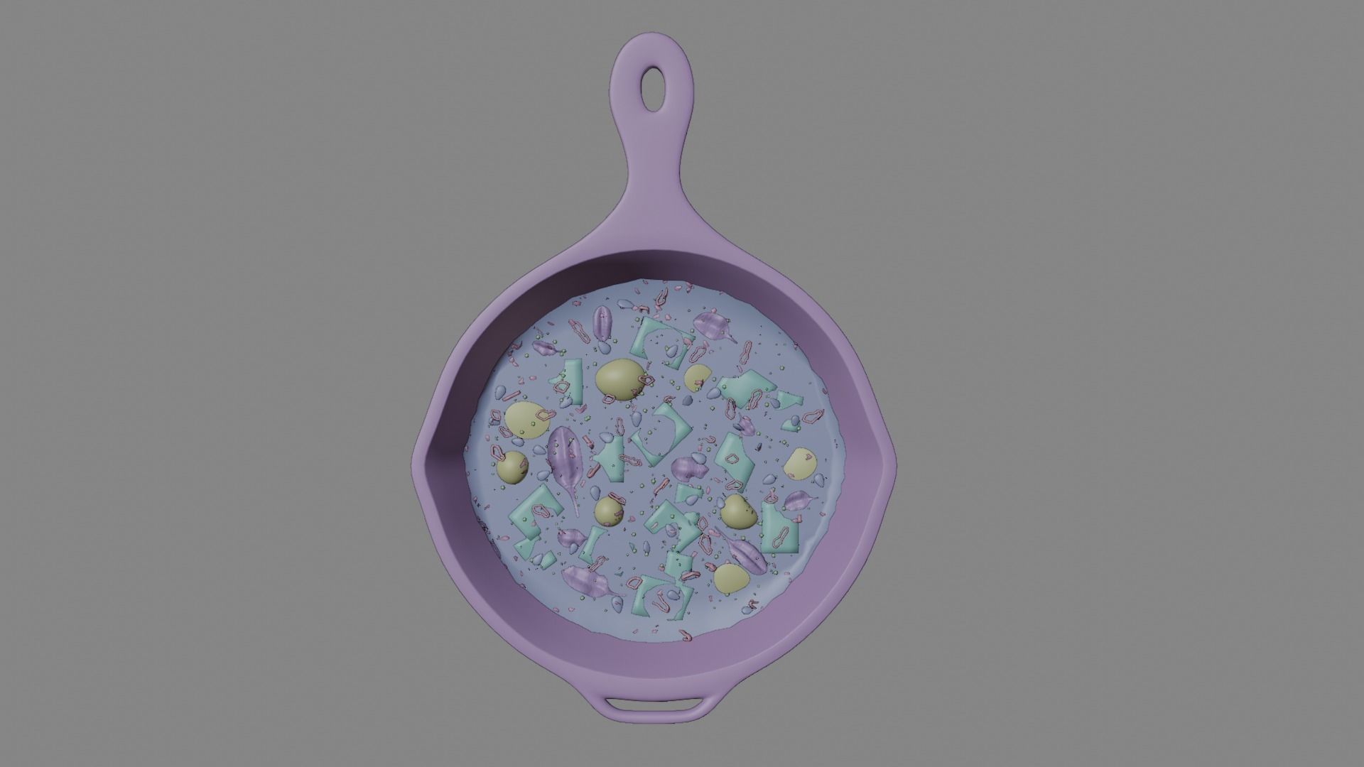 Omlette cartoon food-omlette only 3D model_8
