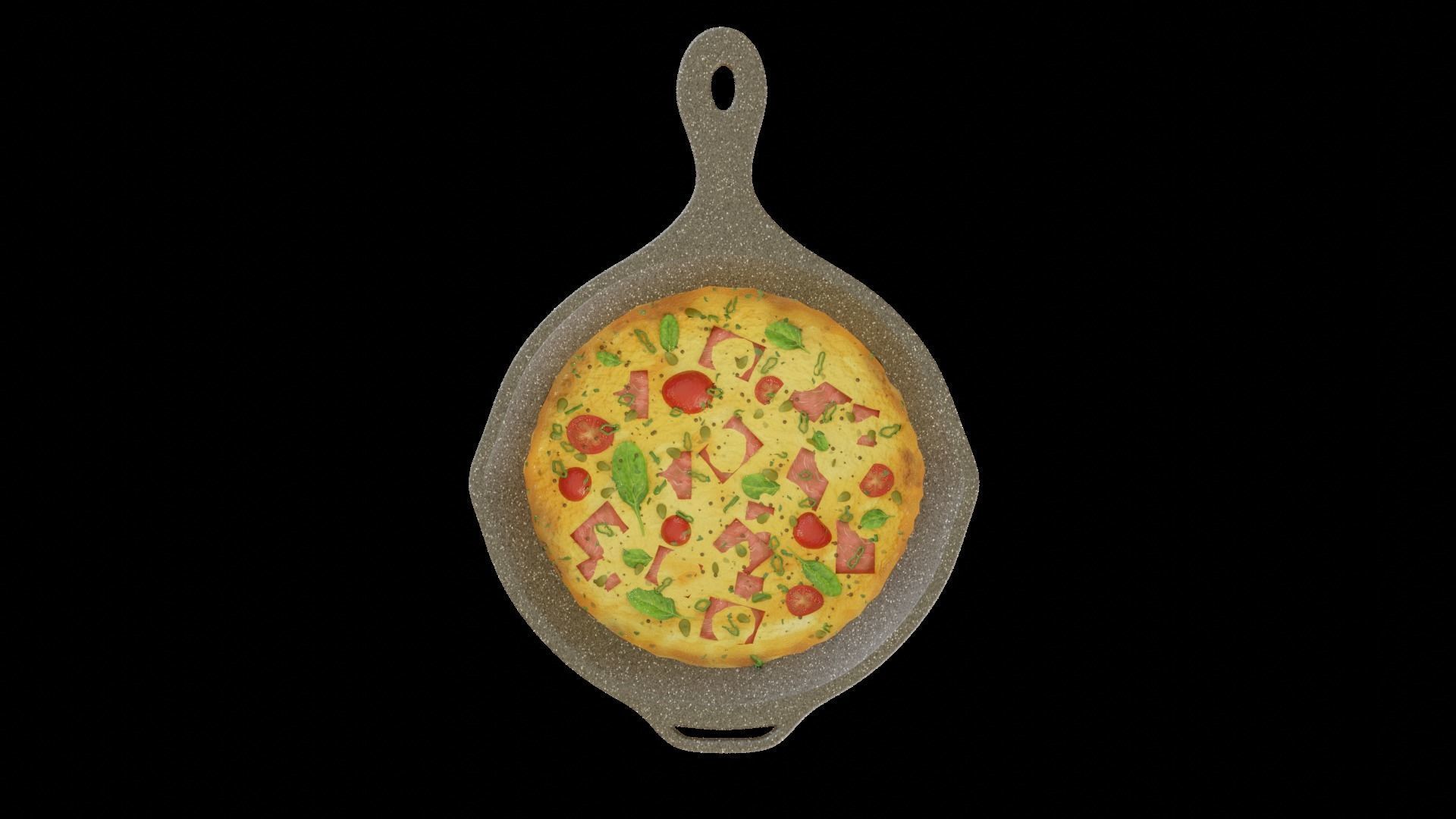 Omlette cartoon food-omlette only 3D model_3