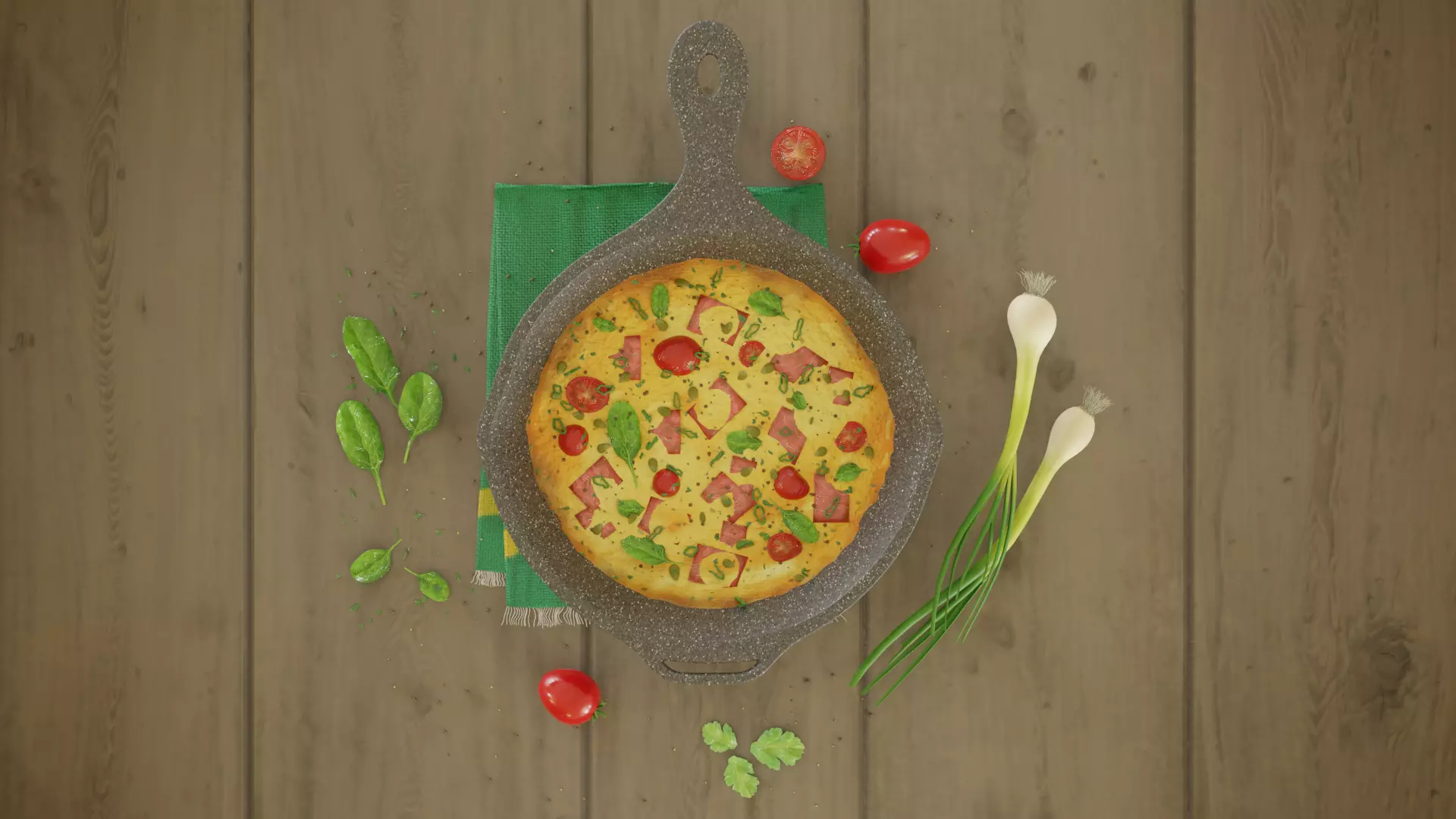 Omlette cartoon food-omlette only 3D model_0