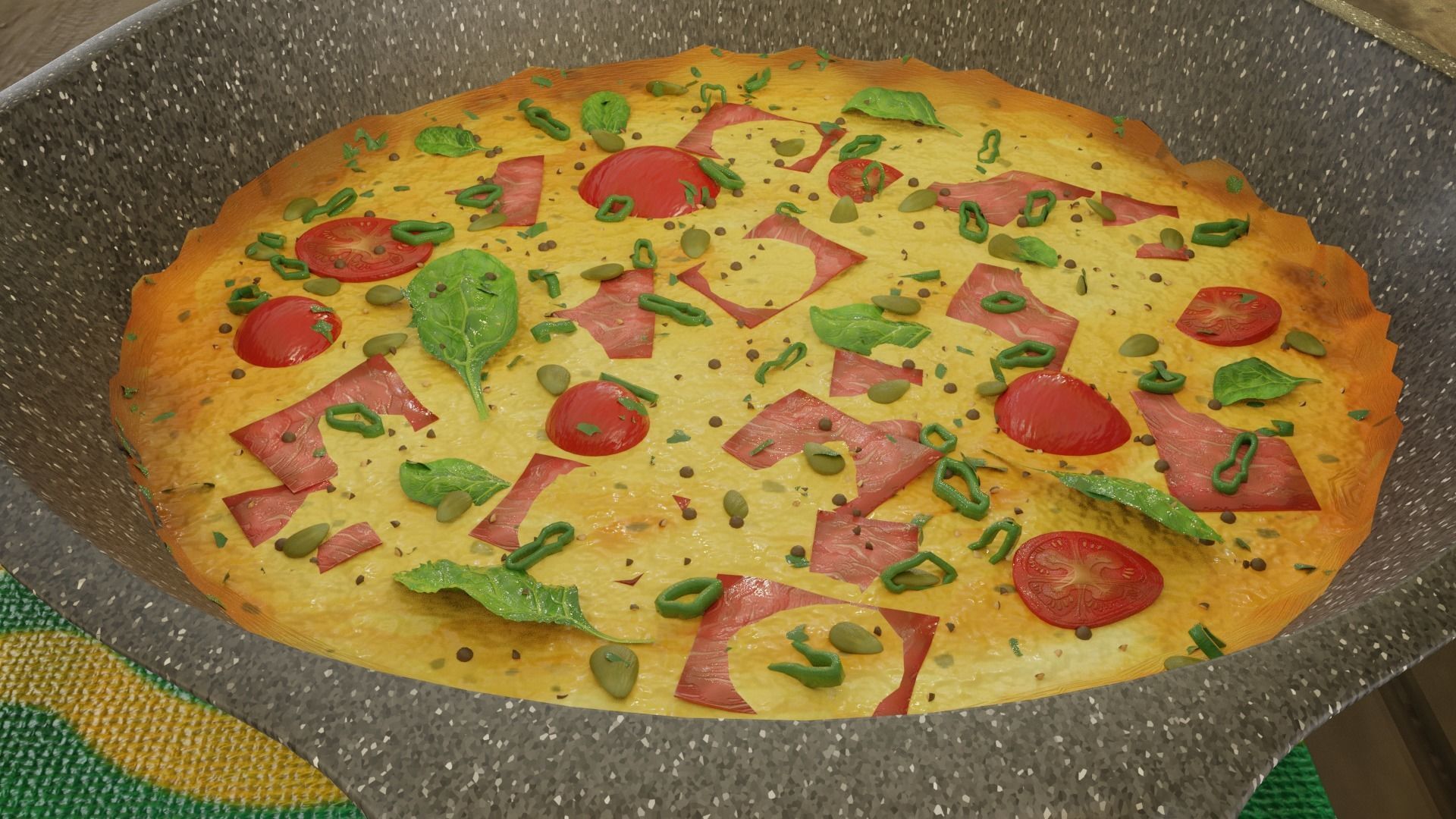 Omlette cartoon food-omlette only 3D model_5