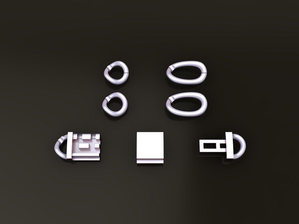 Figaro Cuban Chain Link Rounded Frame 9mm Width 3D print model_8