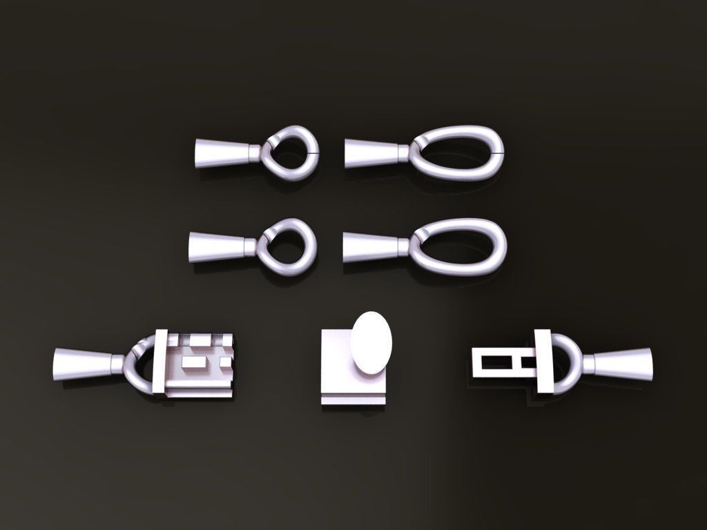 Figaro Cuban Chain Link Rounded Frame 9mm Width 3D print model_7