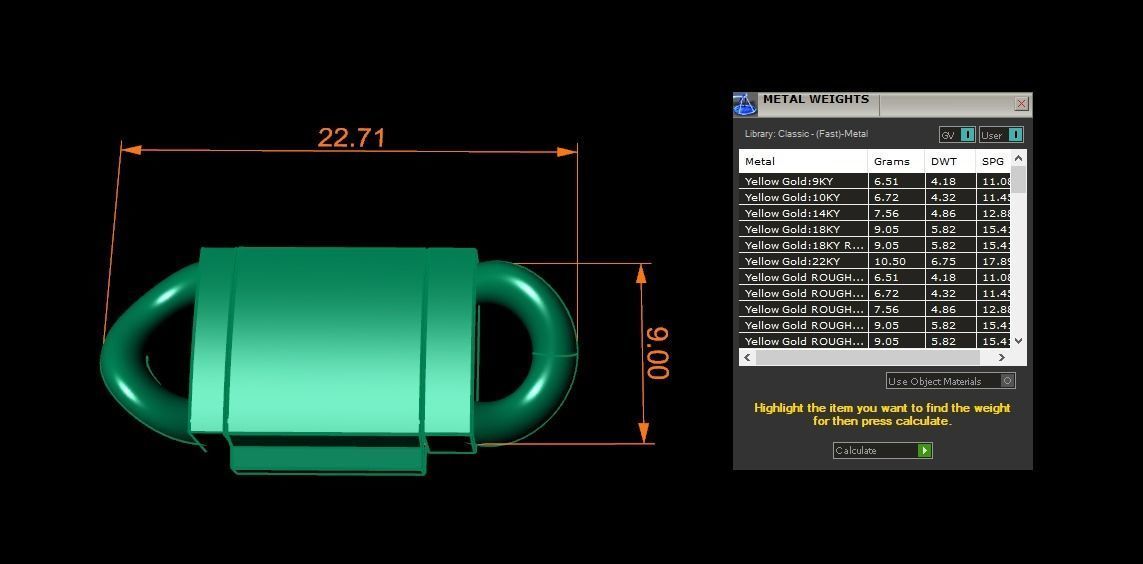 Figaro Cuban Chain Link Rounded Frame 9mm Width 3D print model_9