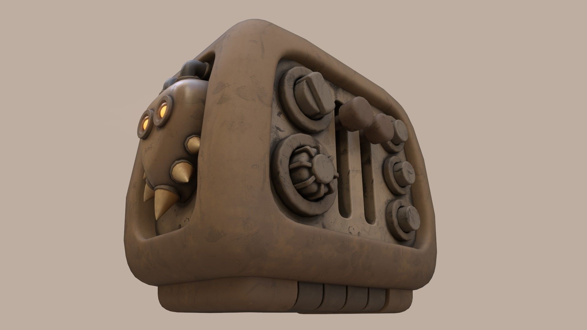 Stylized Imp Toaster Low-poly 3D model_5
