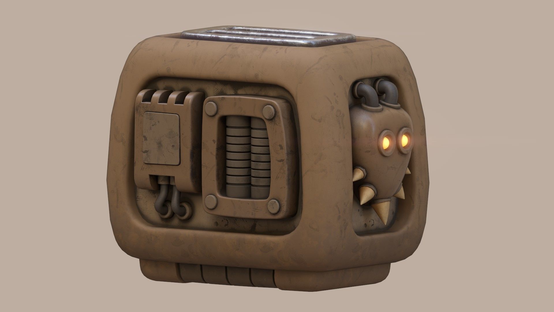 Stylized Imp Toaster Low-poly 3D model_14