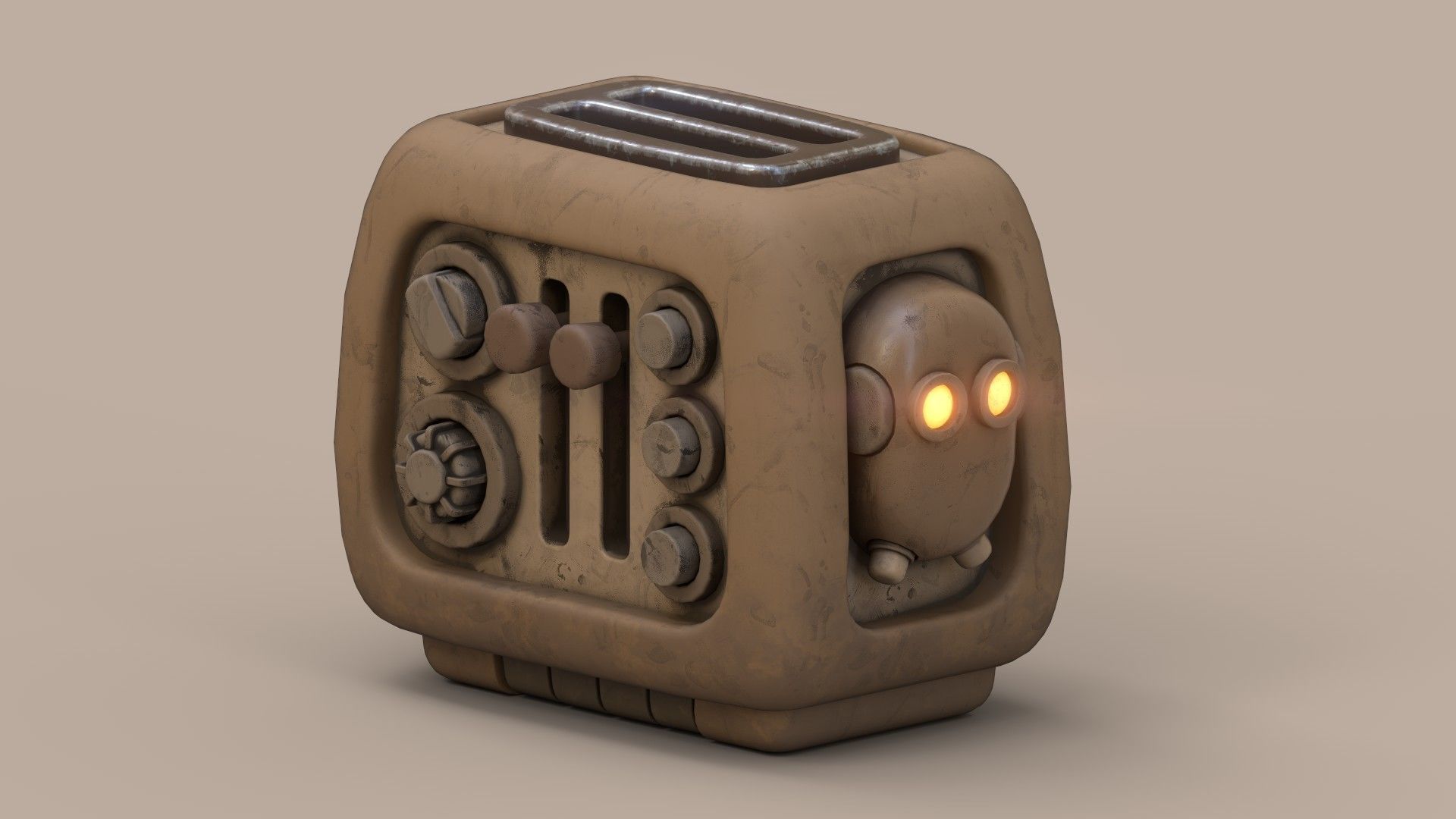Stylized Imp Toaster Low-poly 3D model_12