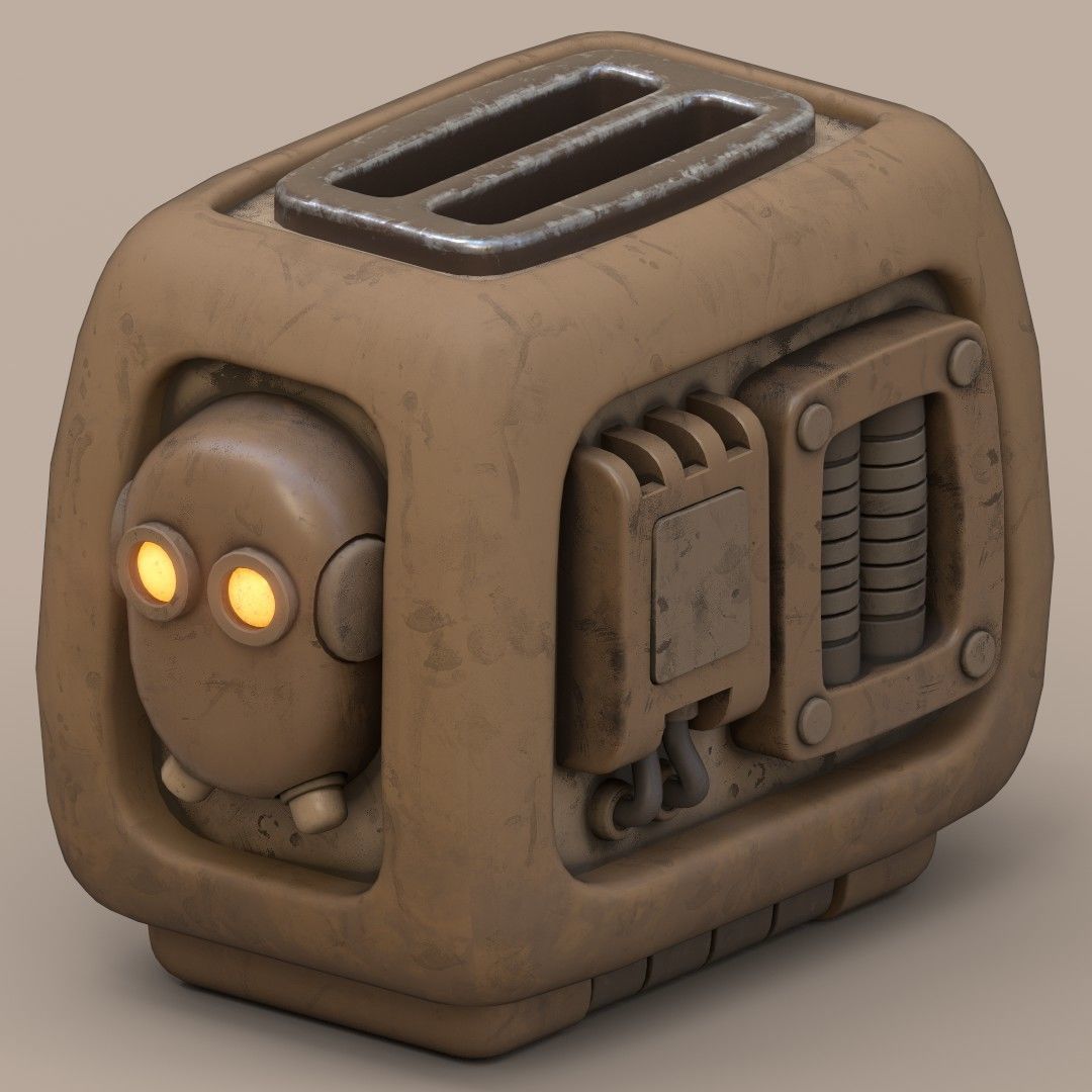 Stylized Imp Toaster Low-poly 3D model_11