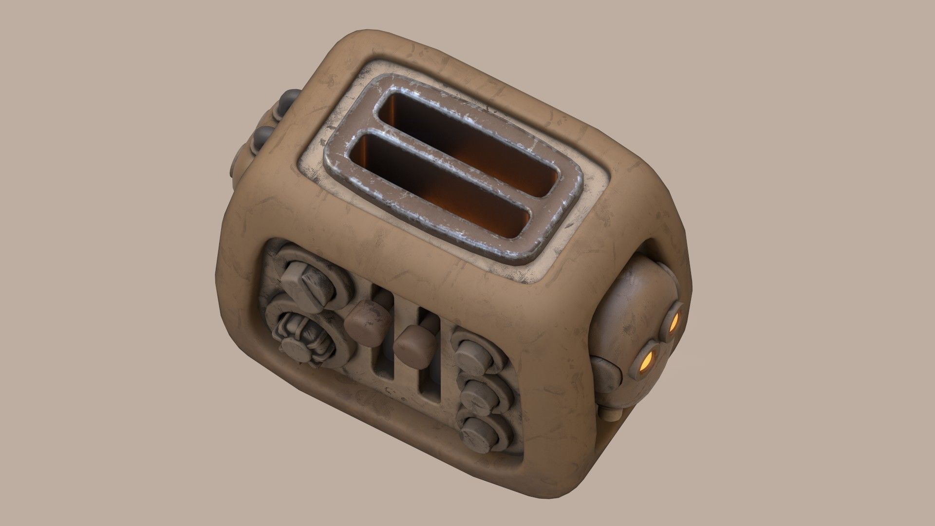 Stylized Imp Toaster Low-poly 3D model_2
