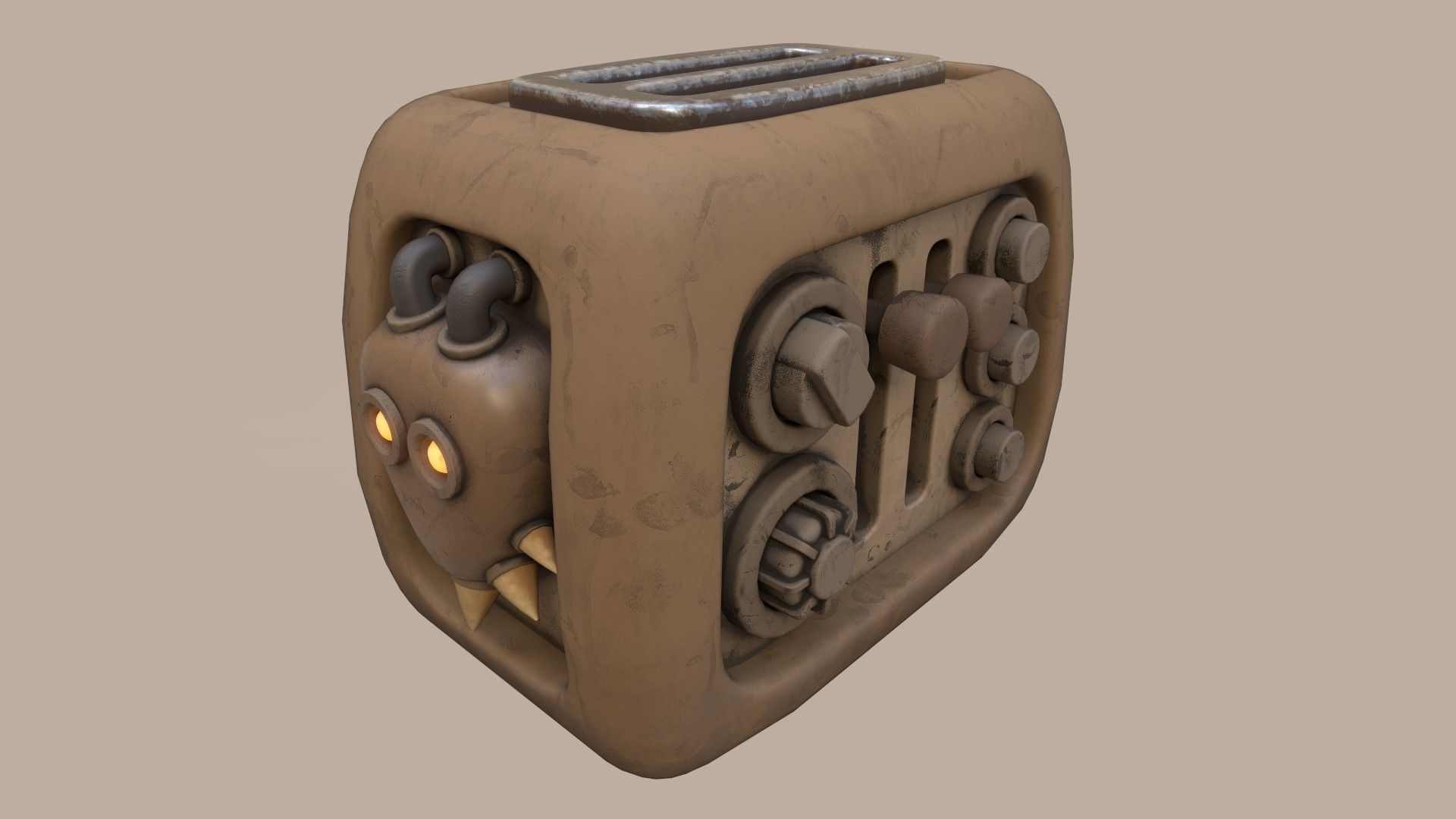 Stylized Imp Toaster Low-poly 3D model_8
