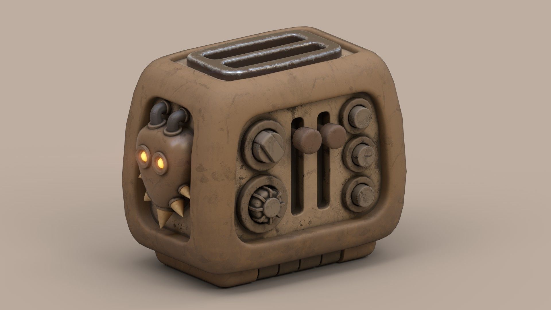 Stylized Imp Toaster Low-poly 3D model_1