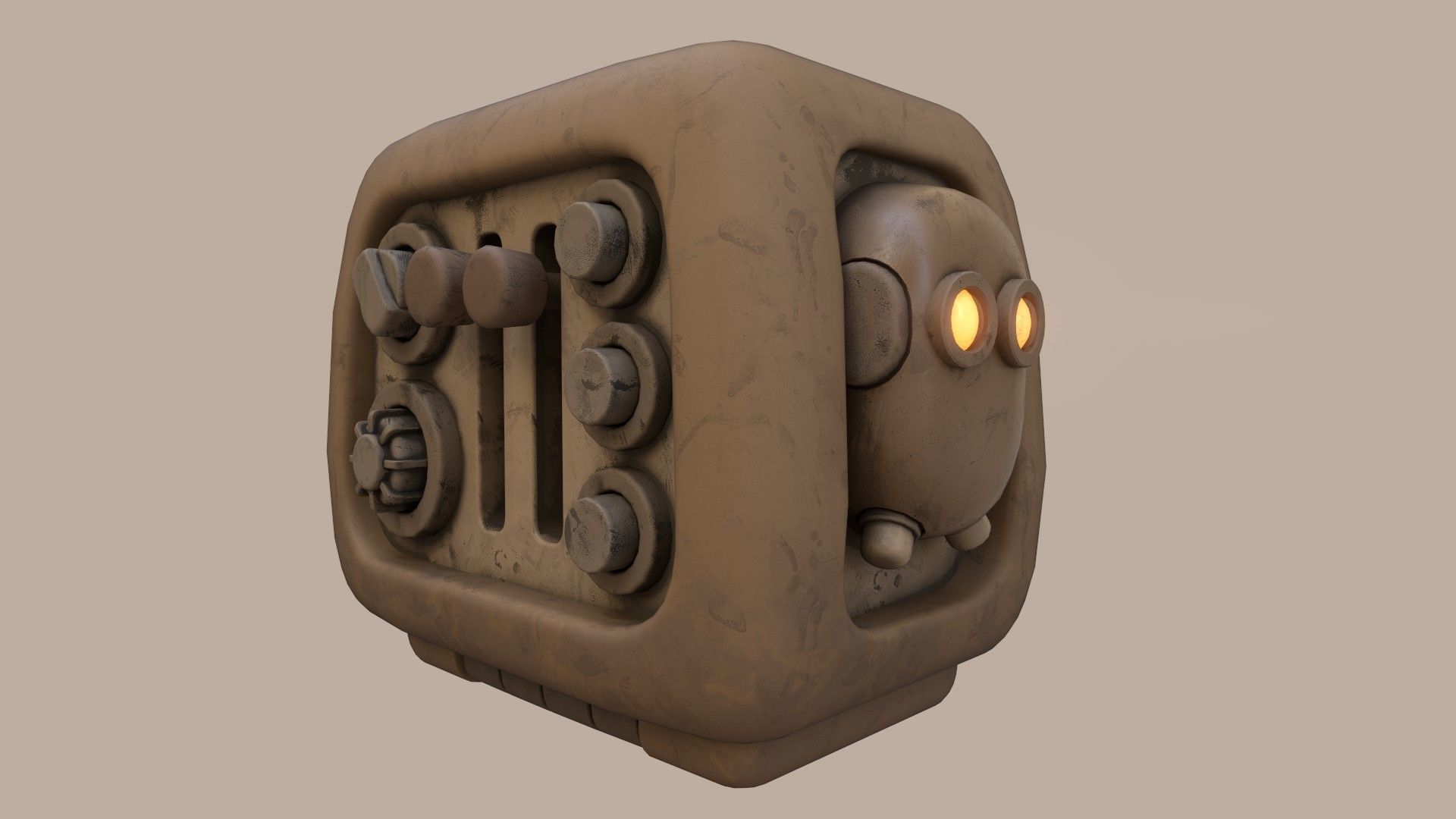 Stylized Imp Toaster Low-poly 3D model_9