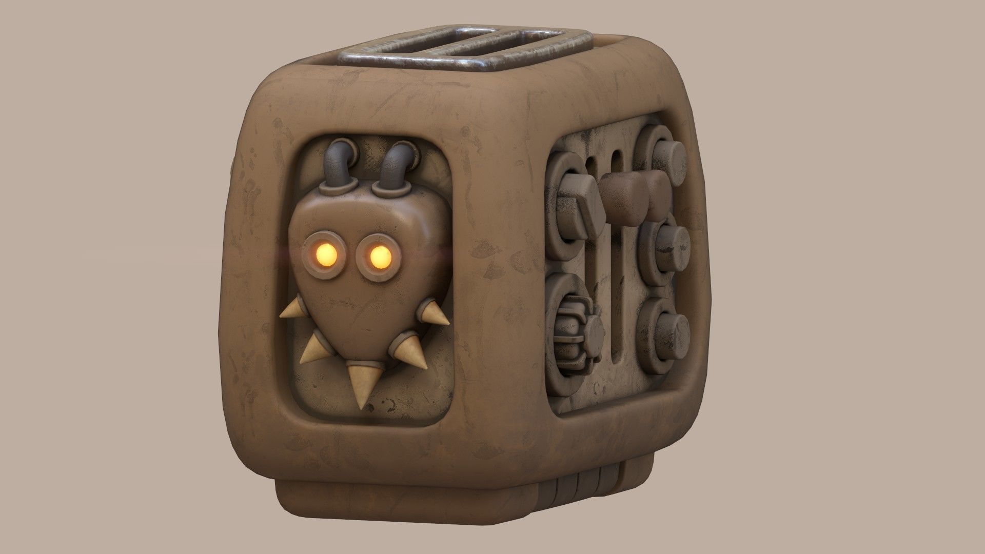 Stylized Imp Toaster Low-poly 3D model_18