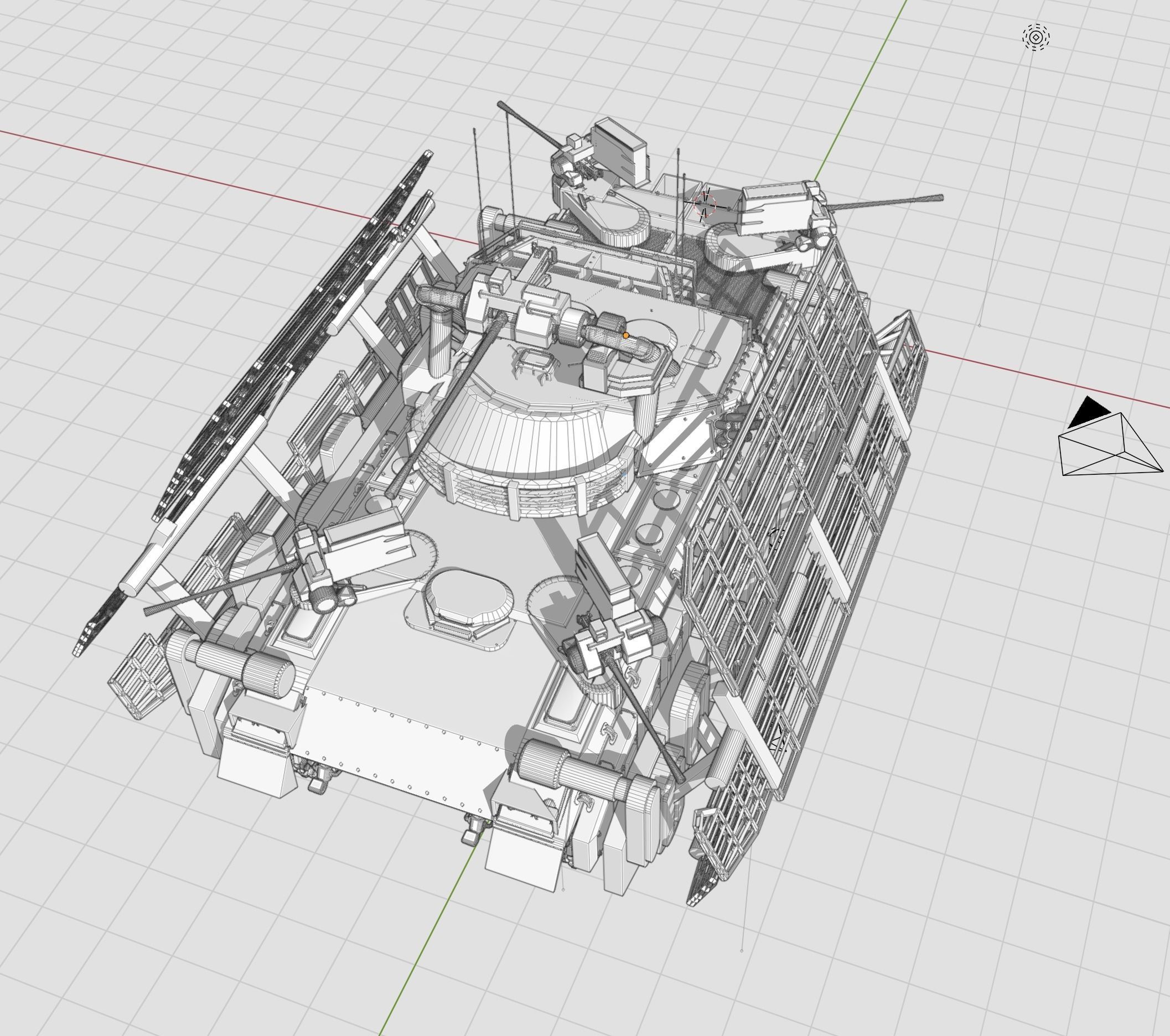 Fighting Vehicle with Armour Shield  3D model_3