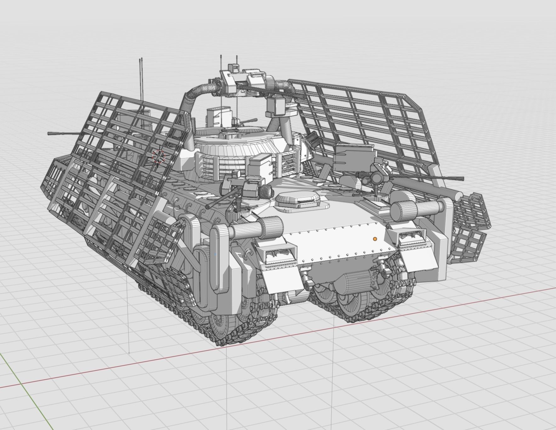 Fighting Vehicle with Armour Shield  3D model_1