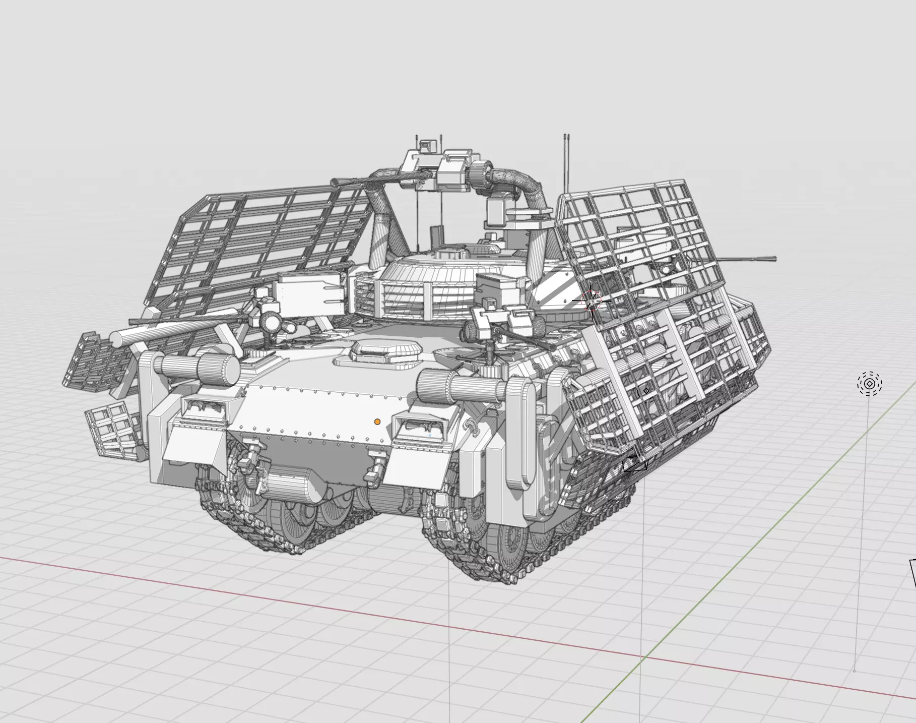 Fighting Vehicle with Armour Shield  3D model_0