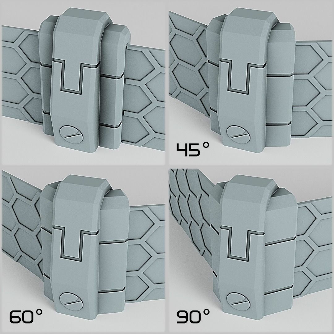 Modular Xeno Shield Wall 3D print model_2