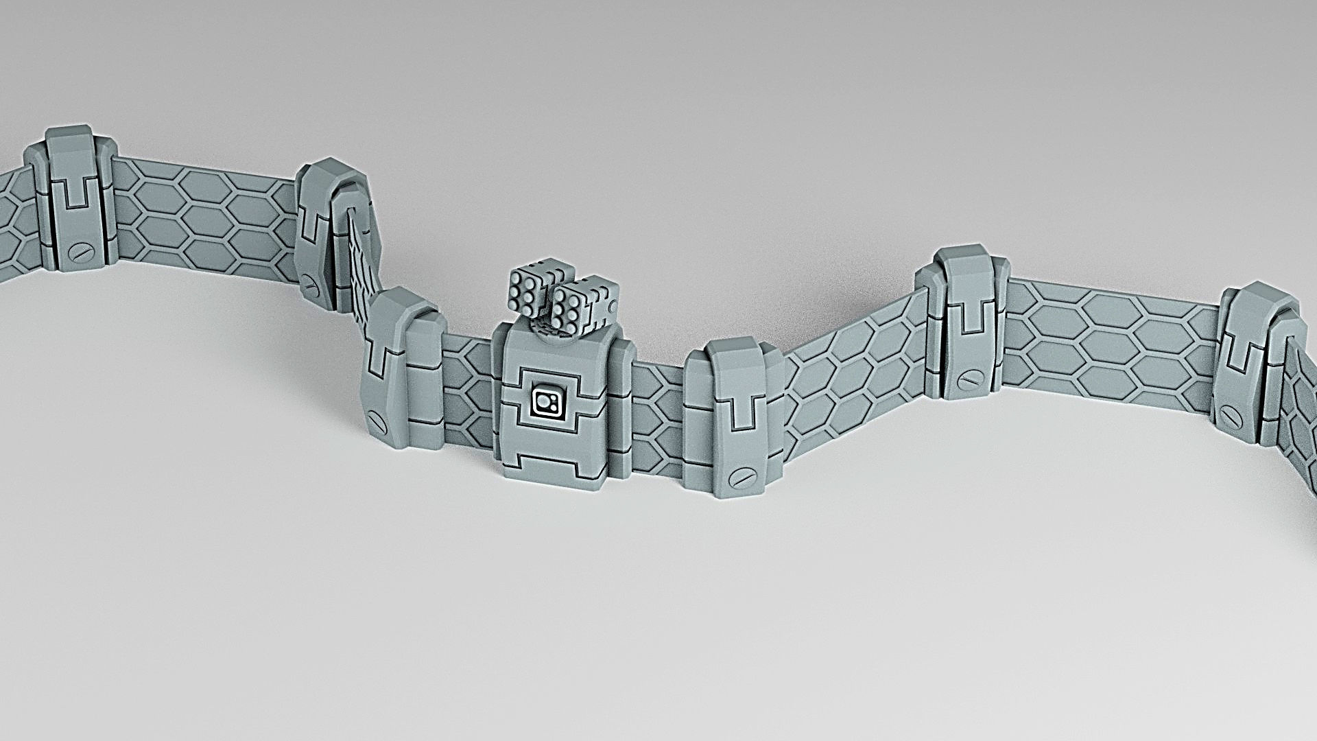 Modular Xeno Shield Wall 3D print model_1