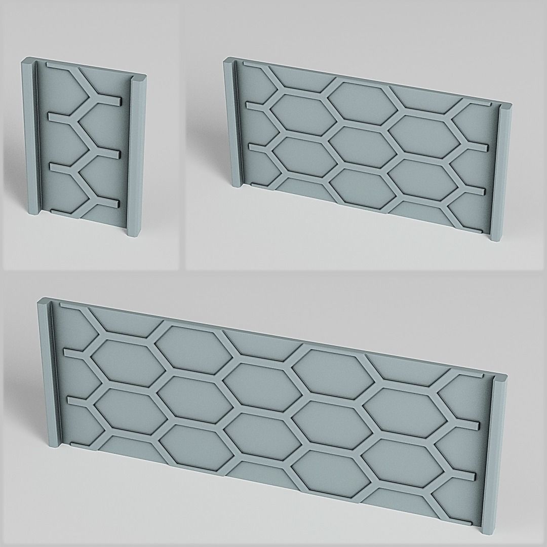 Modular Xeno Shield Wall 3D print model_3