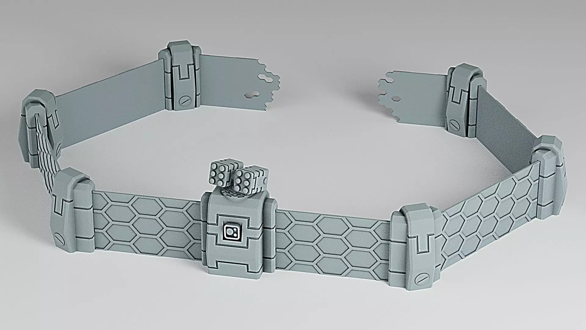 Modular Xeno Shield Wall 3D print model_0