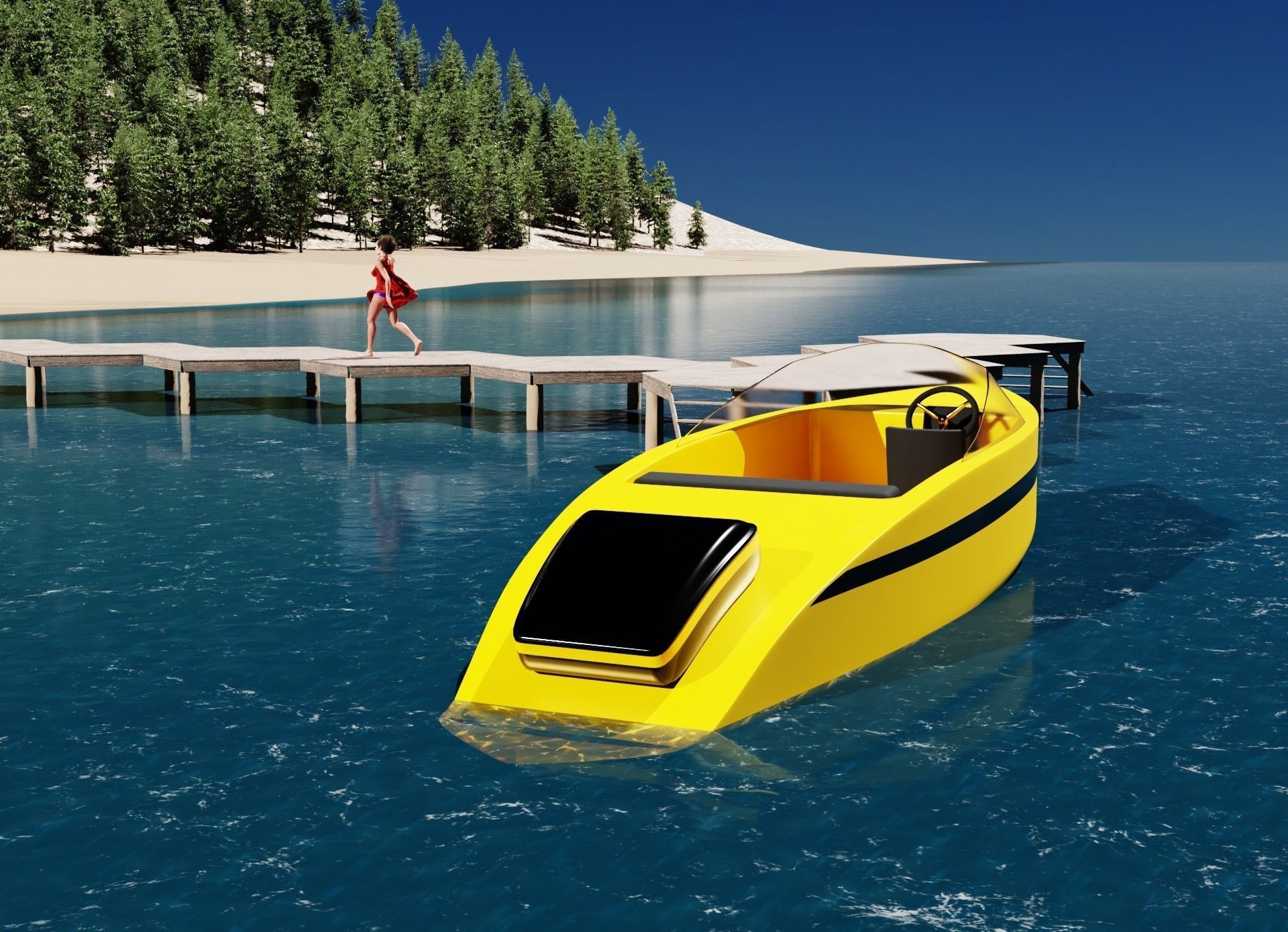 Banana boat 3D model_1